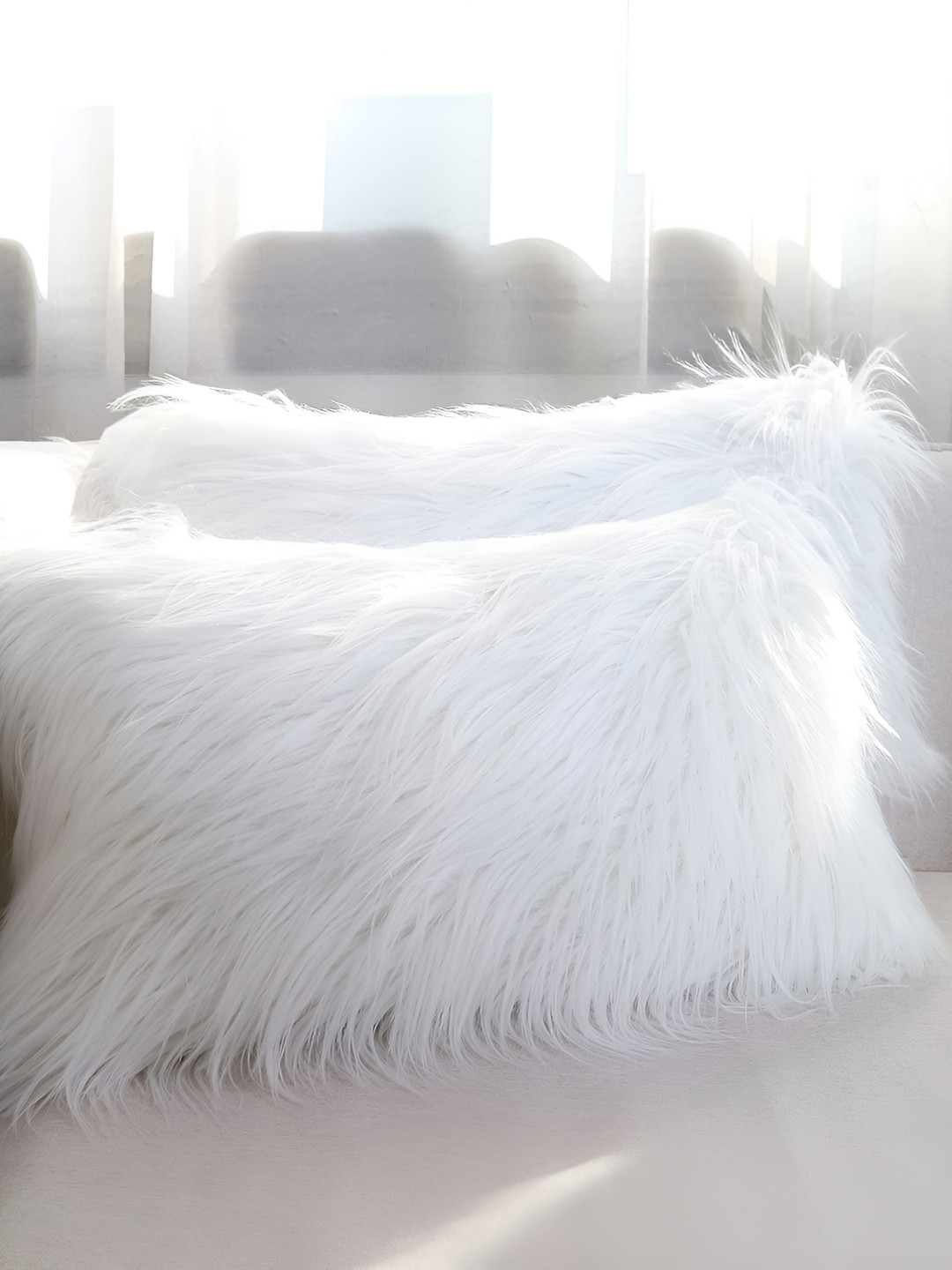 

MONKDECOR White 2 Pieces Rectangle Cushion Covers