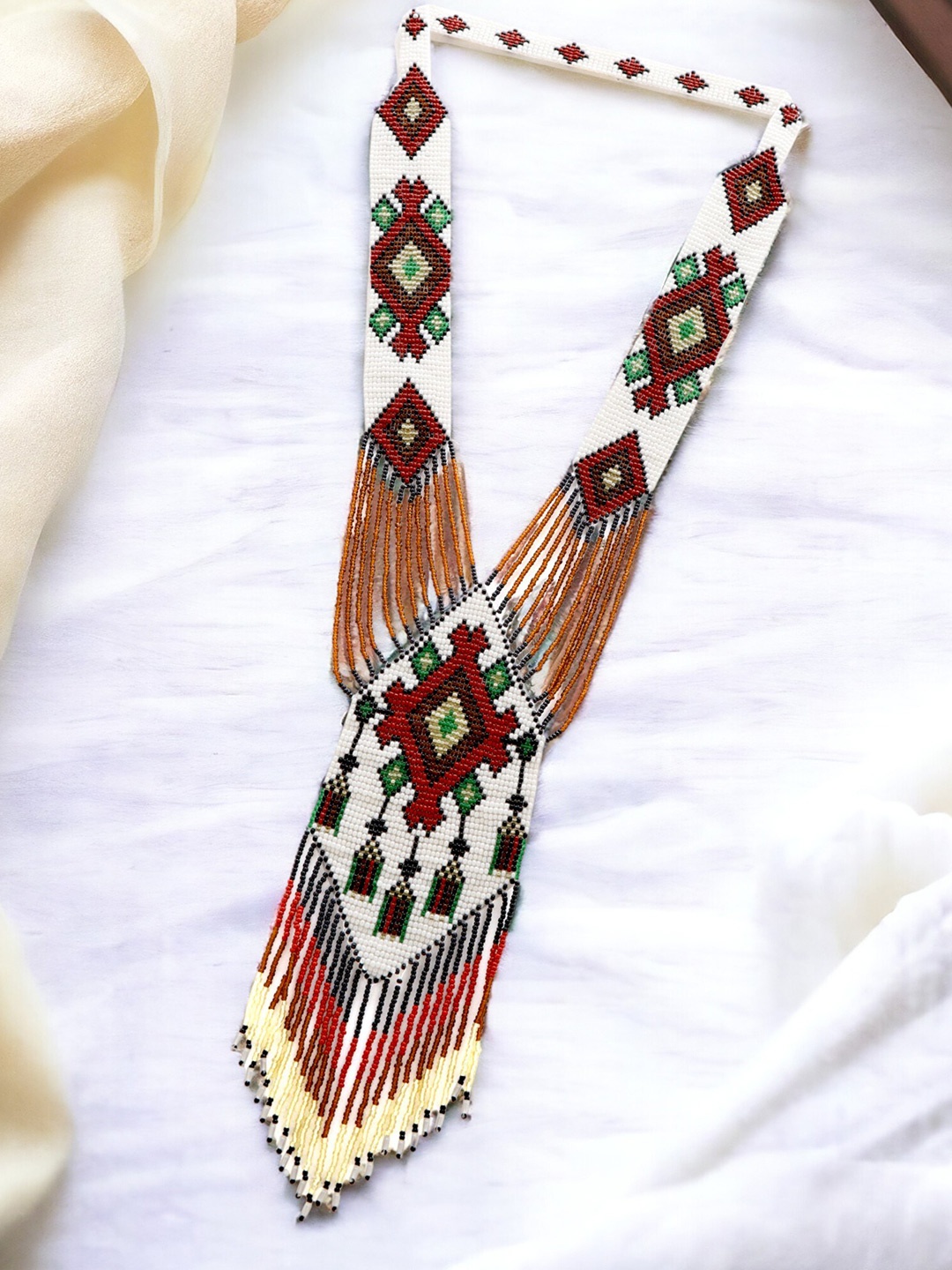 

The Pari Beaded Statement Necklace, Red