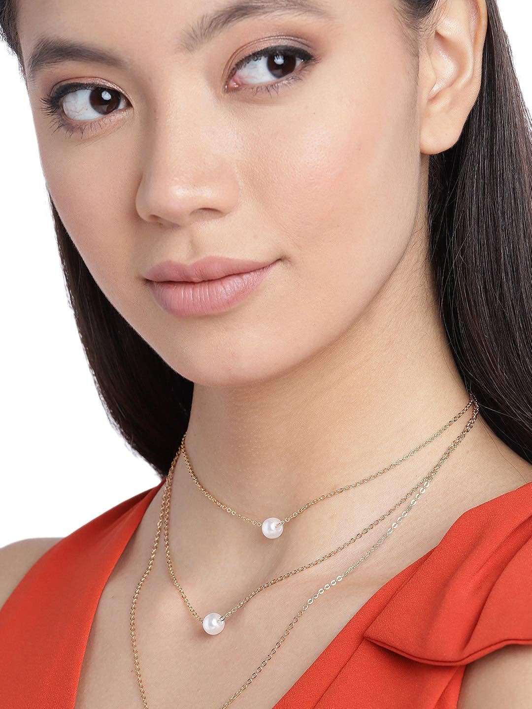 

The Pari Gold Plated Beaded Layered Necklace