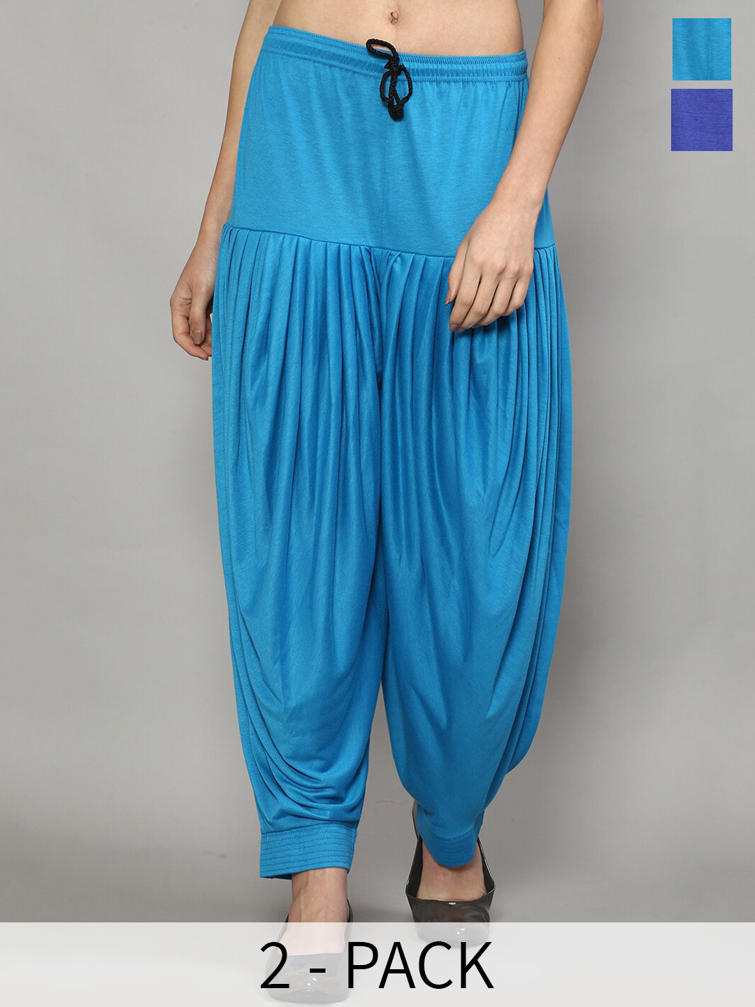 

Jinfo Women Pack Of 2 Loose Fit Patiala, Blue