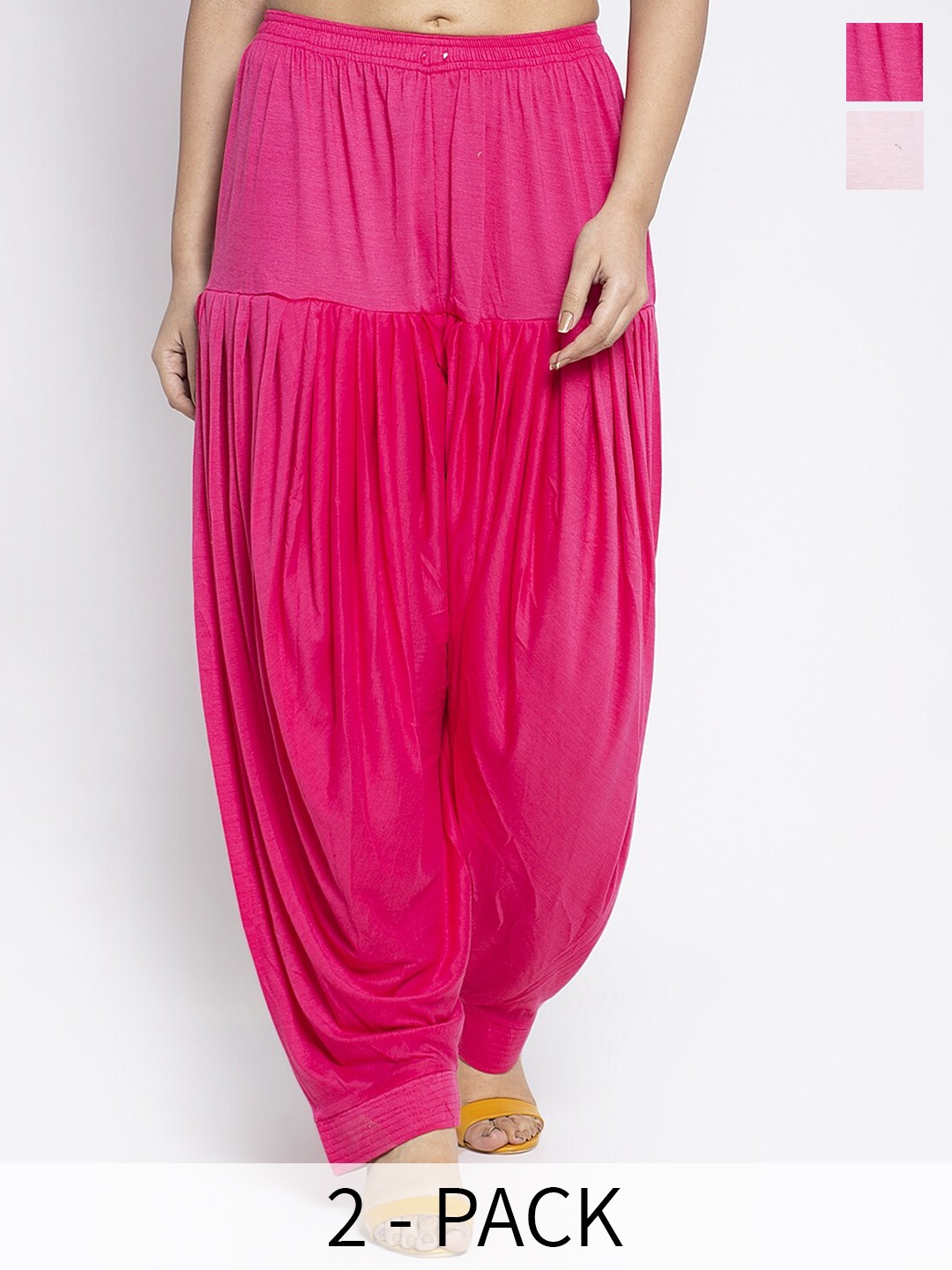

Jinfo Women Pack Of 2 Loose Fit Patiala, Pink