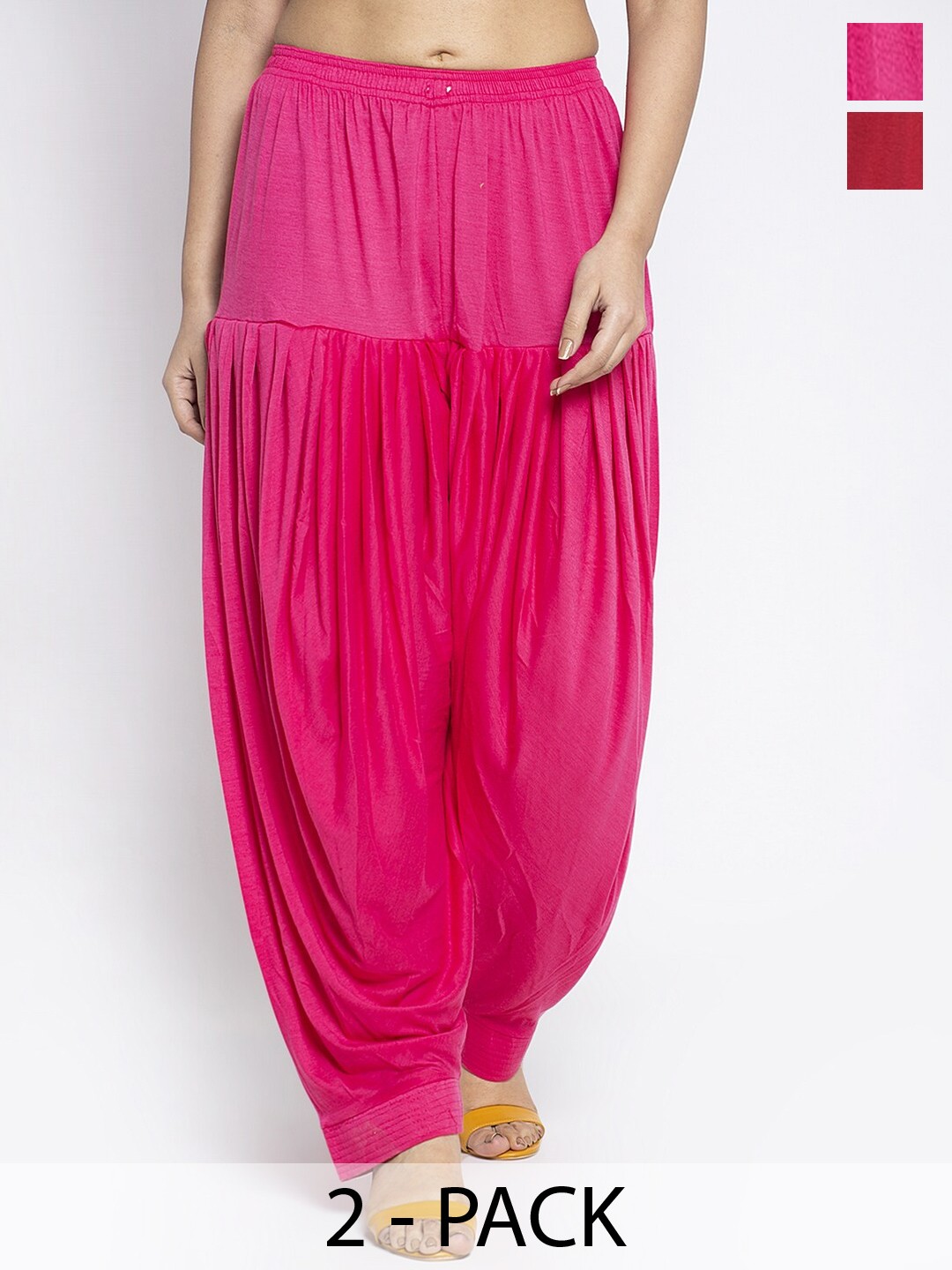 

Jinfo Women Pack Of 2 Loose Fit Patiala, Pink
