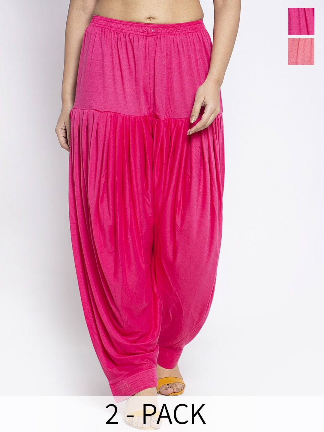 

Jinfo Women Pack Of 2 Loose Fit Patiala, Pink
