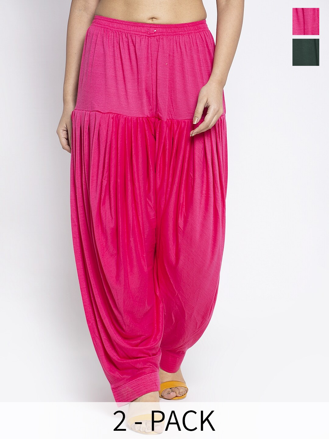 

Jinfo Women Pack Of 2 Loose Fit Patiala, Pink