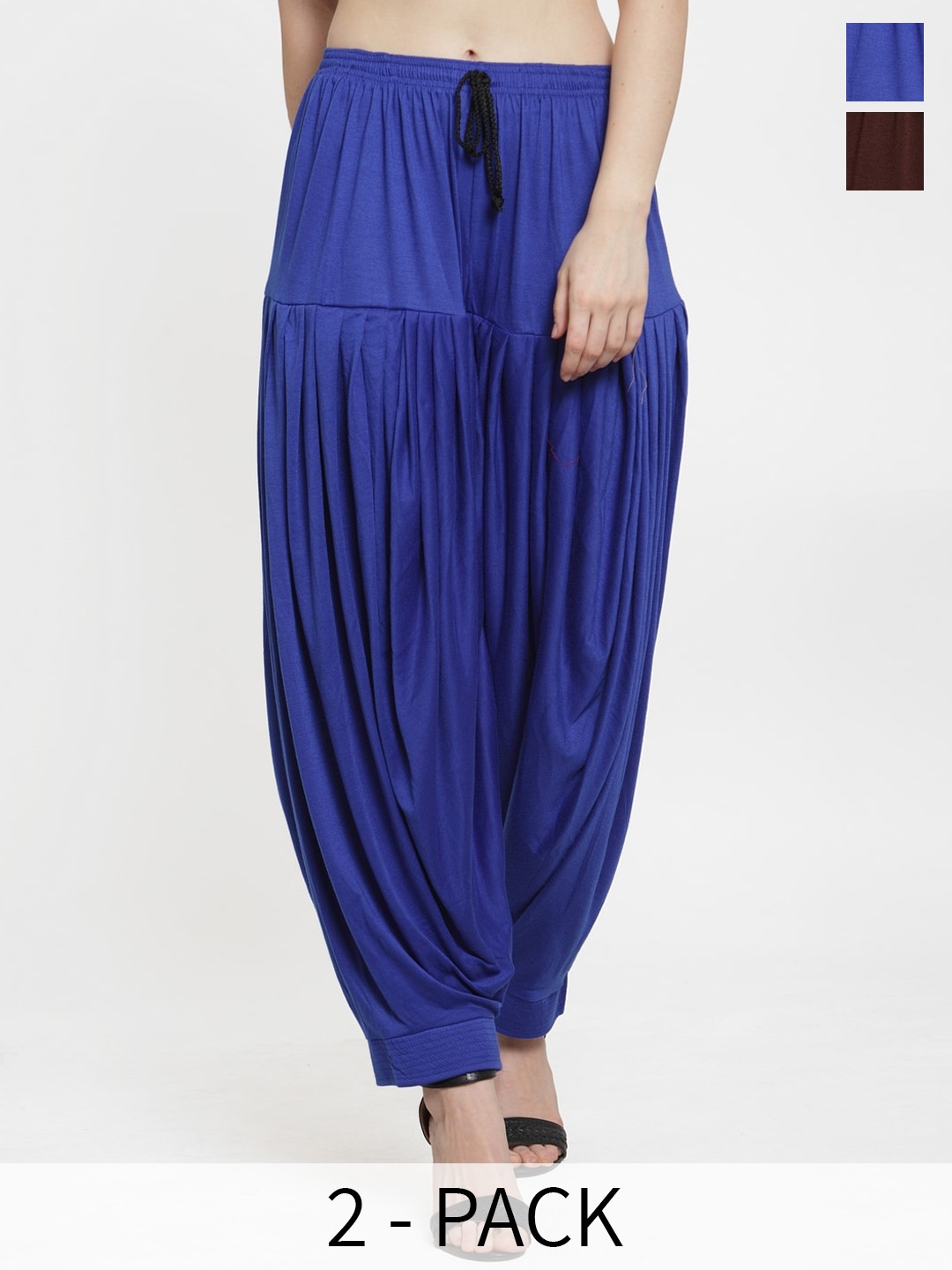 

Jinfo Women Pack Of 2 Loose Fit Patiala, Blue