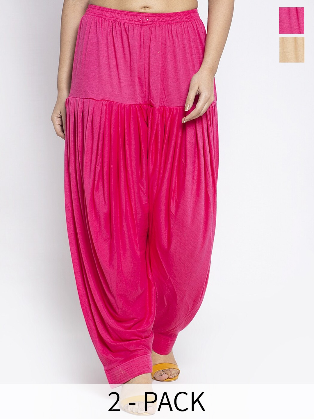 

Jinfo Women Pack Of 2 Loose Fit Patiala, Pink