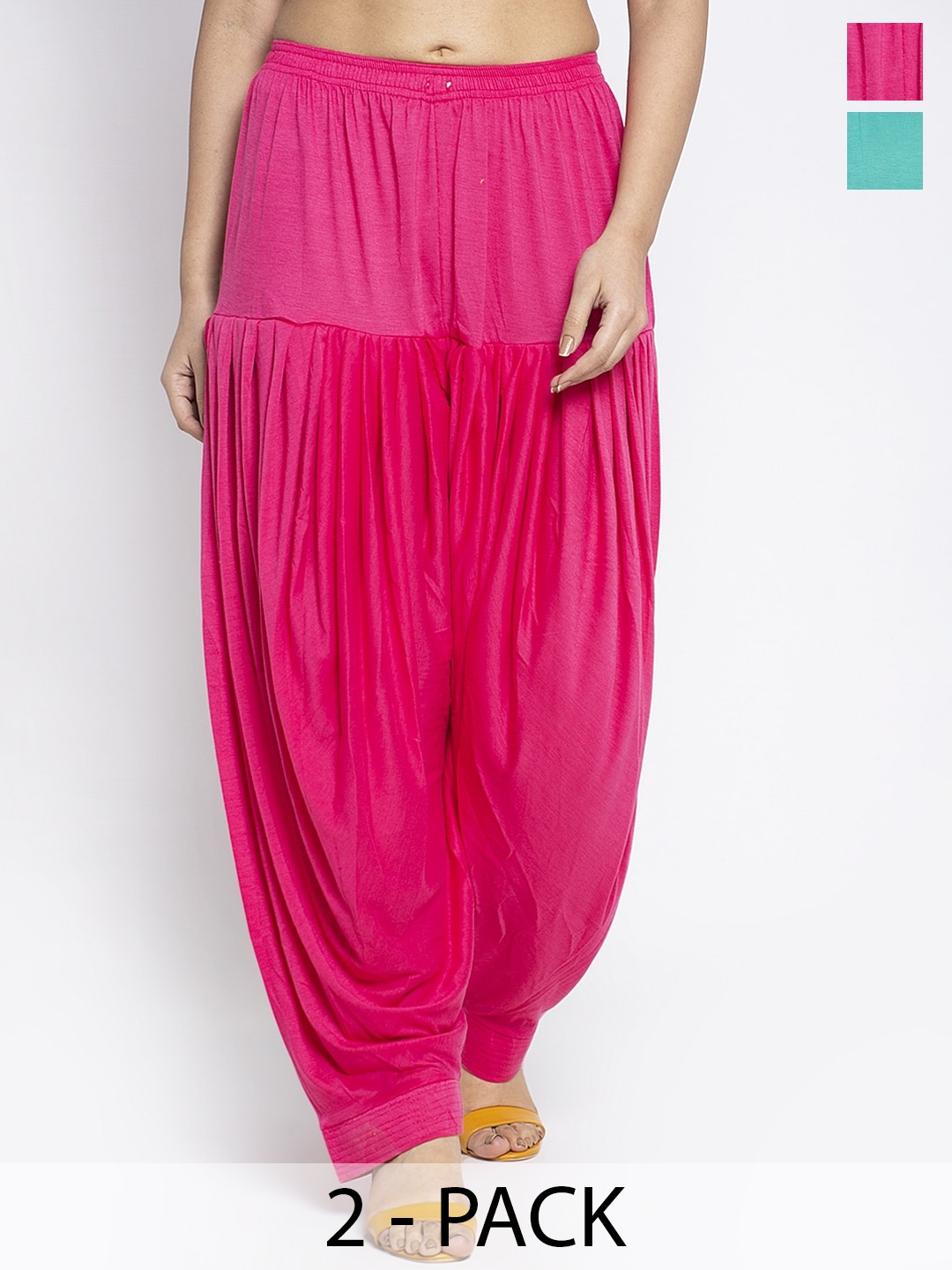

Jinfo Women Pack Of 2 Loose Fit Patiala, Pink