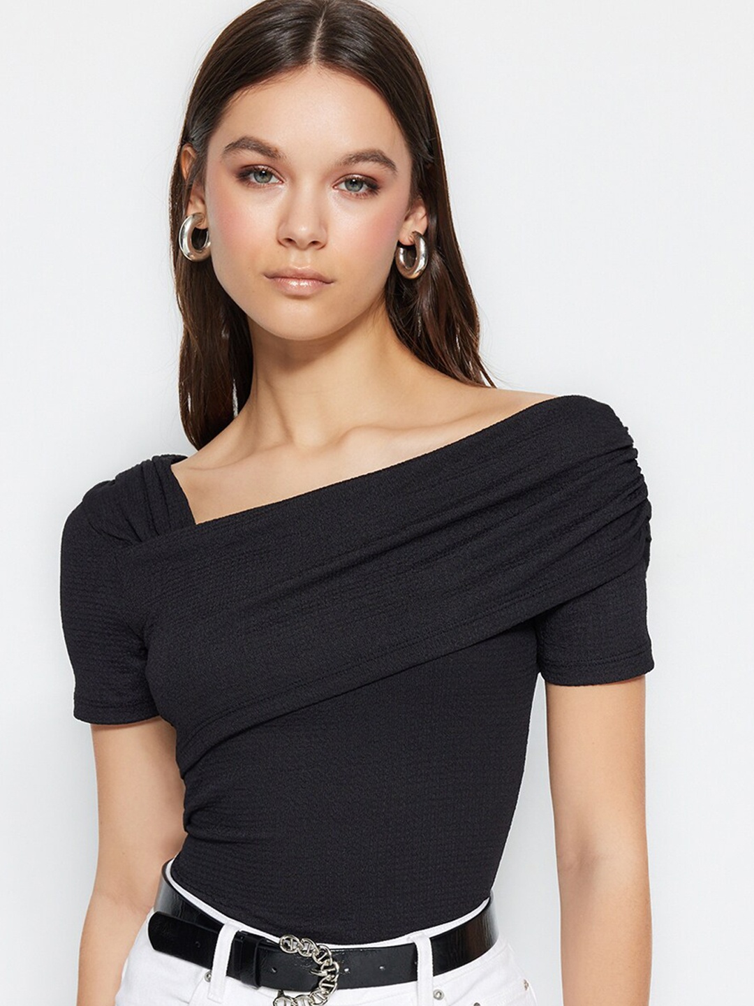 

Trendyol Square Neck Bodysuit, Black