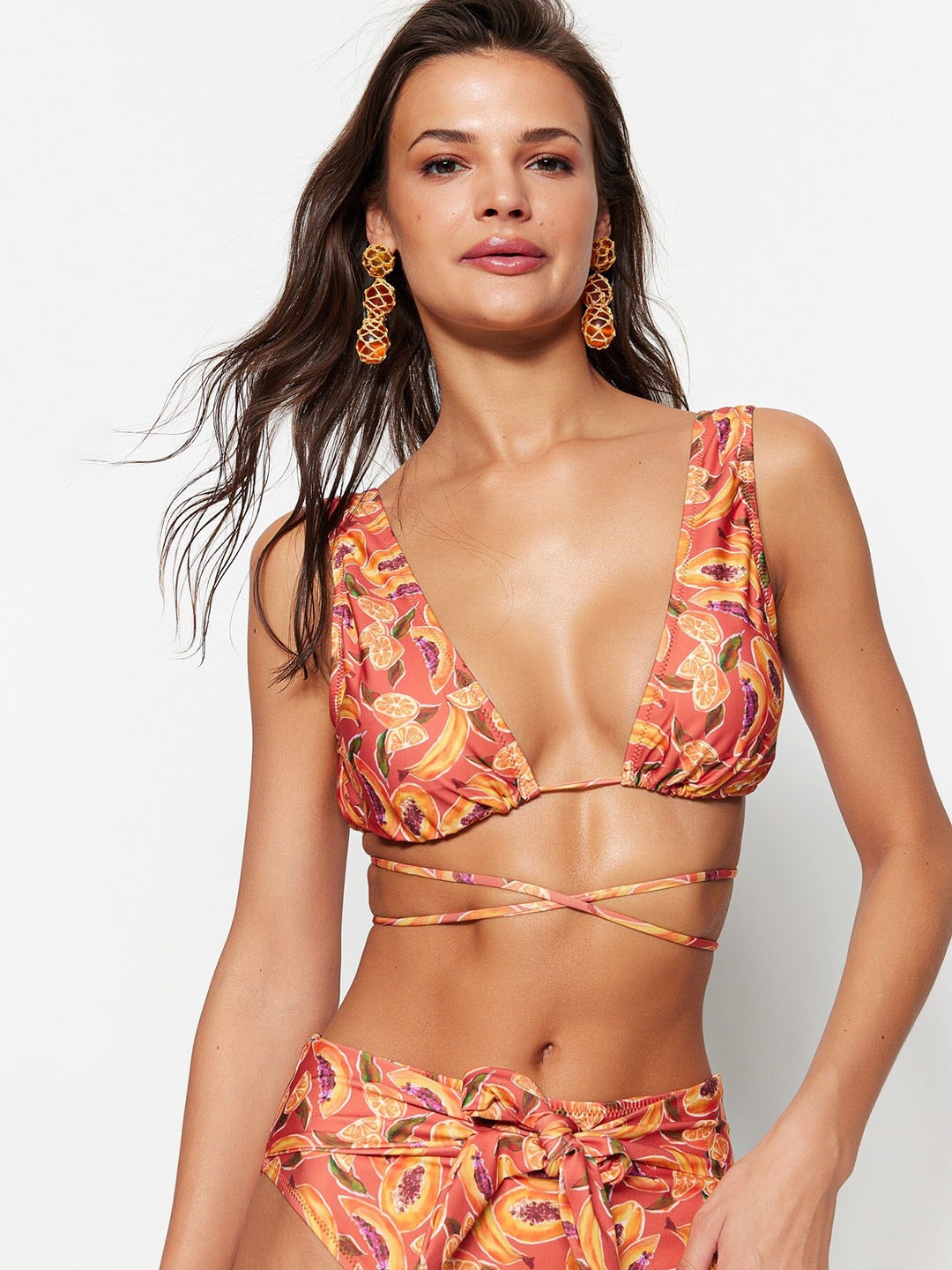

Trendyol Printed Half Coverage Non Padded T-shirt Bra With All Day Comfort, Pink