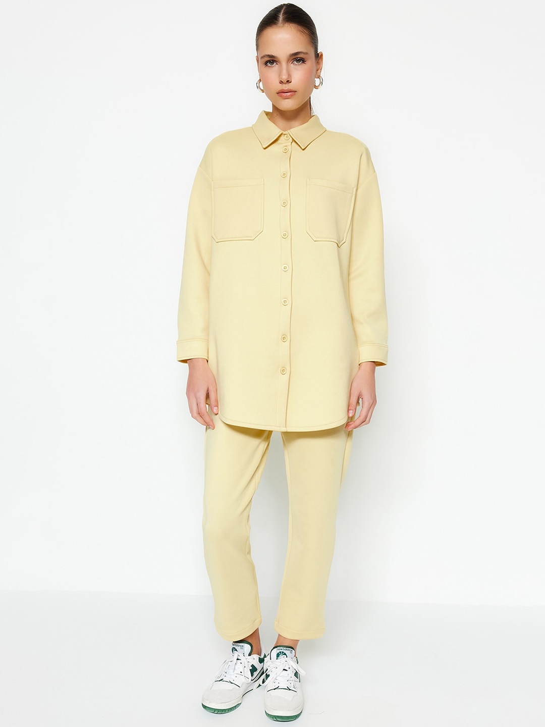 

Trendyol Pastels Longline Shirt With Trouser, Yellow