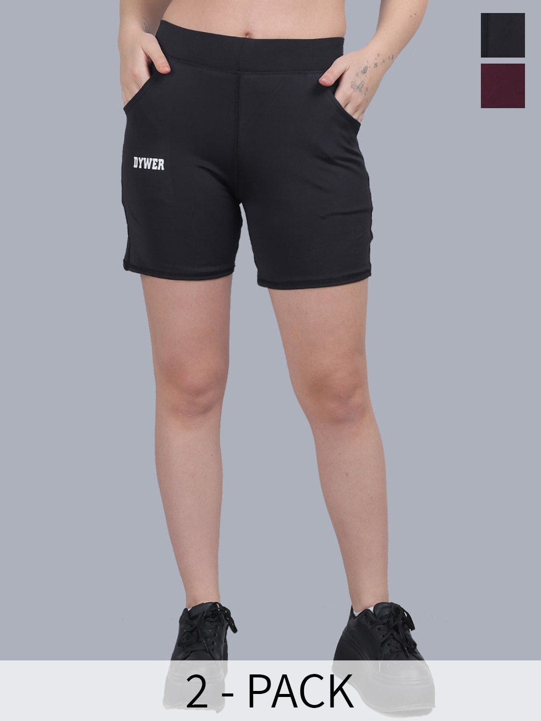 

BAESD Girls Pack Of 2 Slim Fit Training or Gym Sports Shorts, Black