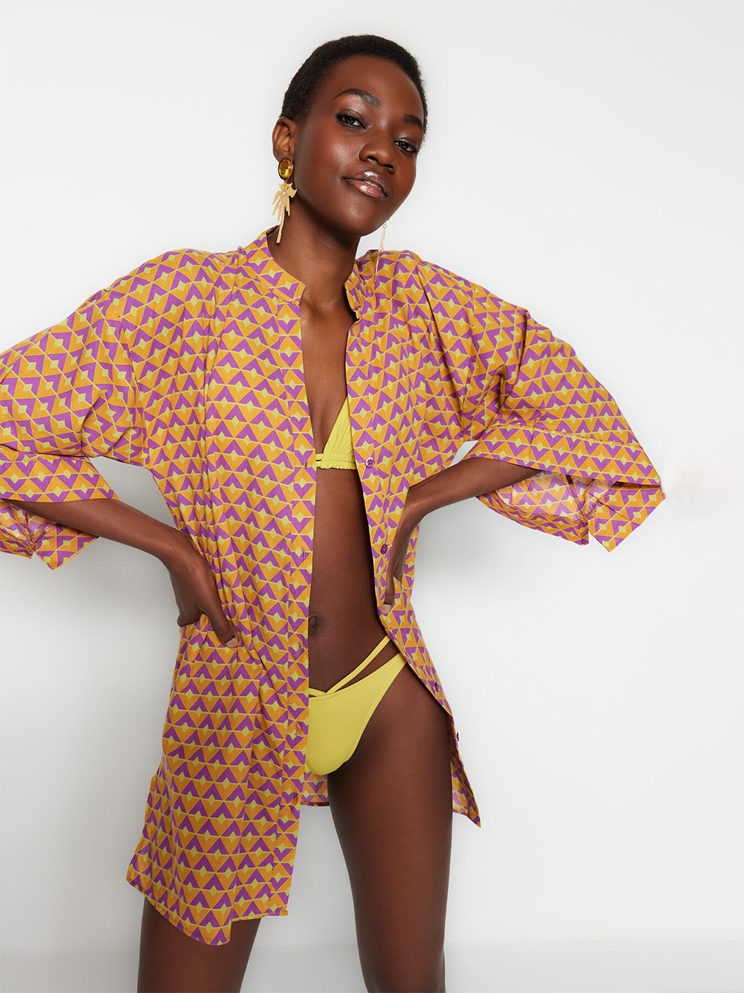

Trendyol Shirt Mini Dress, Mustard