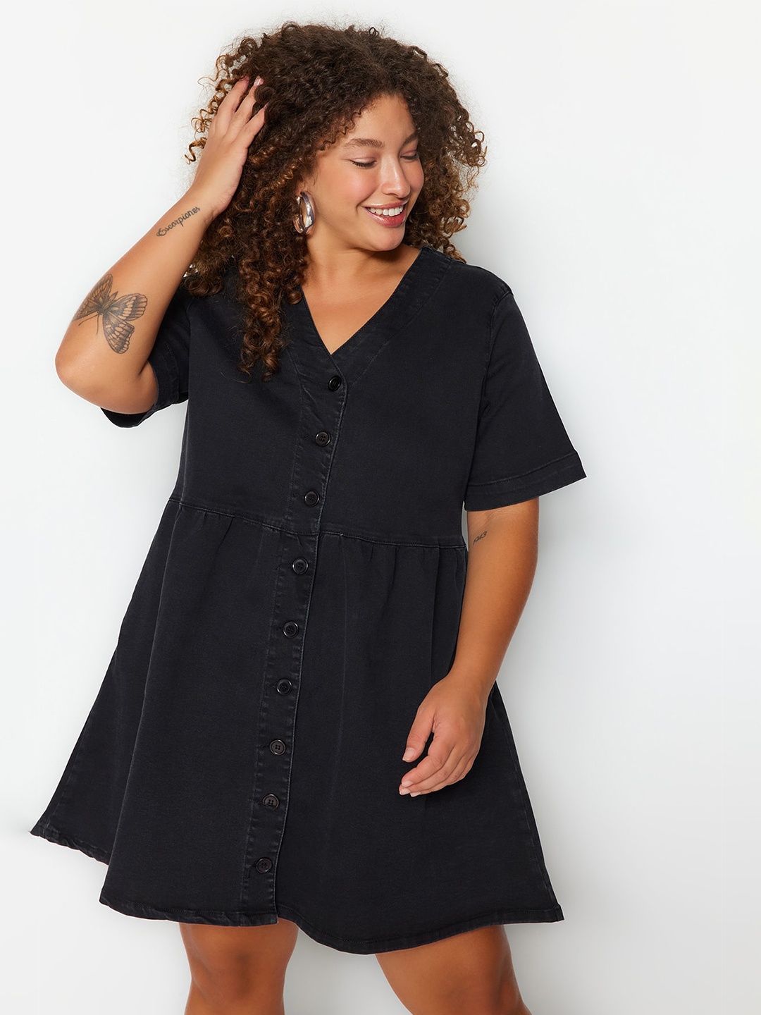 

Trendyol Women Fit and Flare Mini Dress, Black