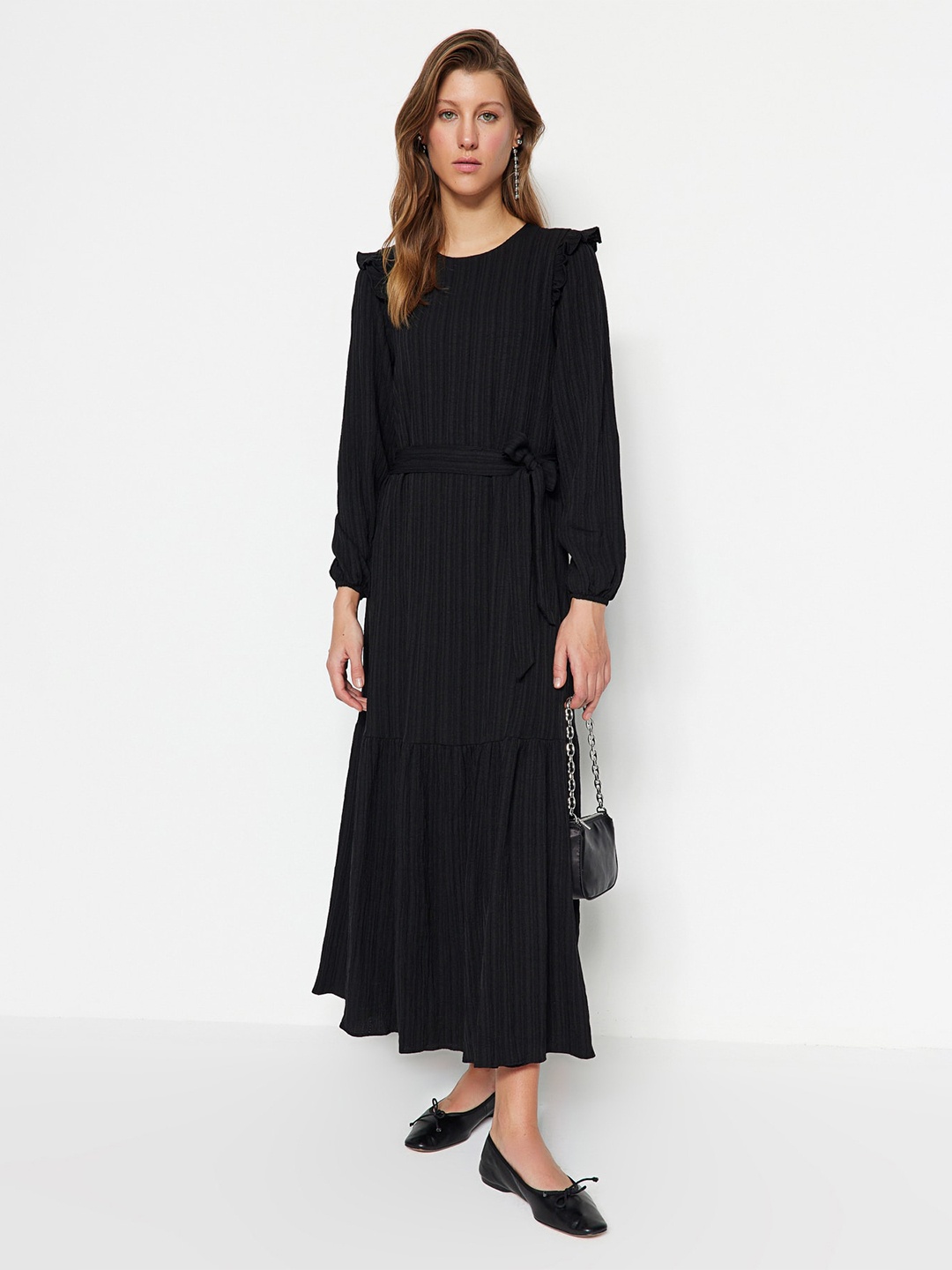 

Trendyol Bishop Sleeves Maxi Dress, Black