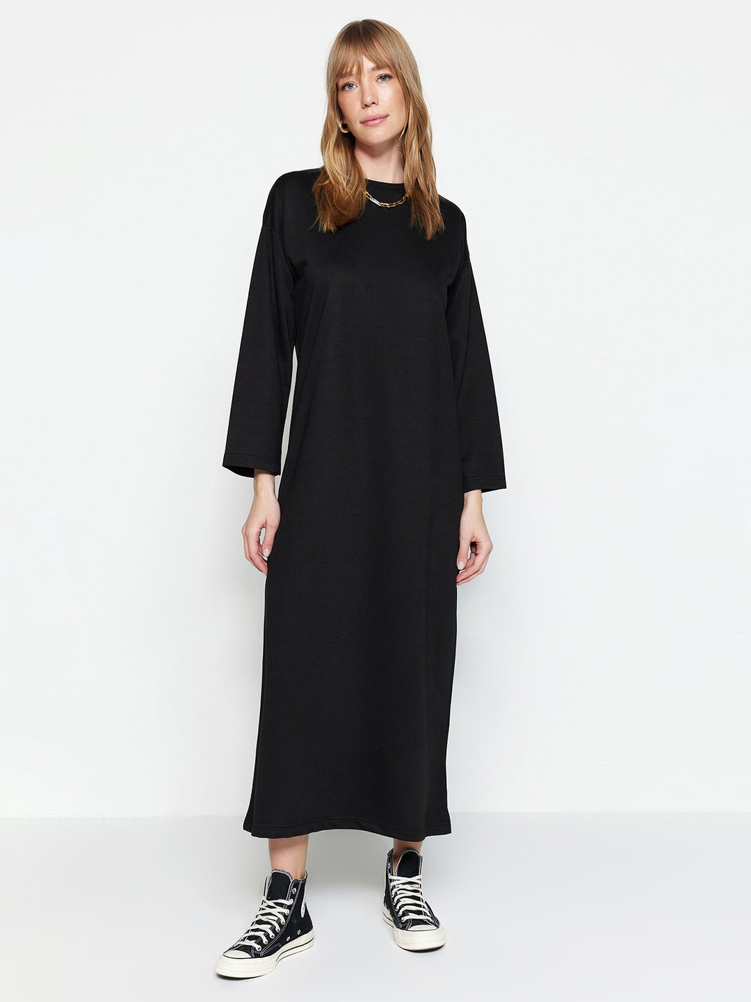 

Trendyol Flared Sleeve Maxi Dress, Black