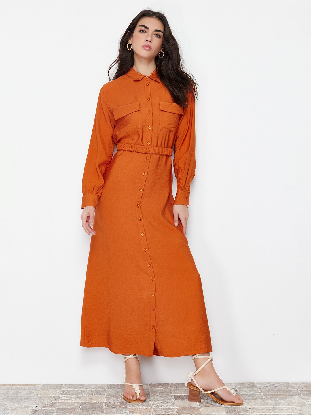 

Trendyol Midi Shirt Dress, Orange