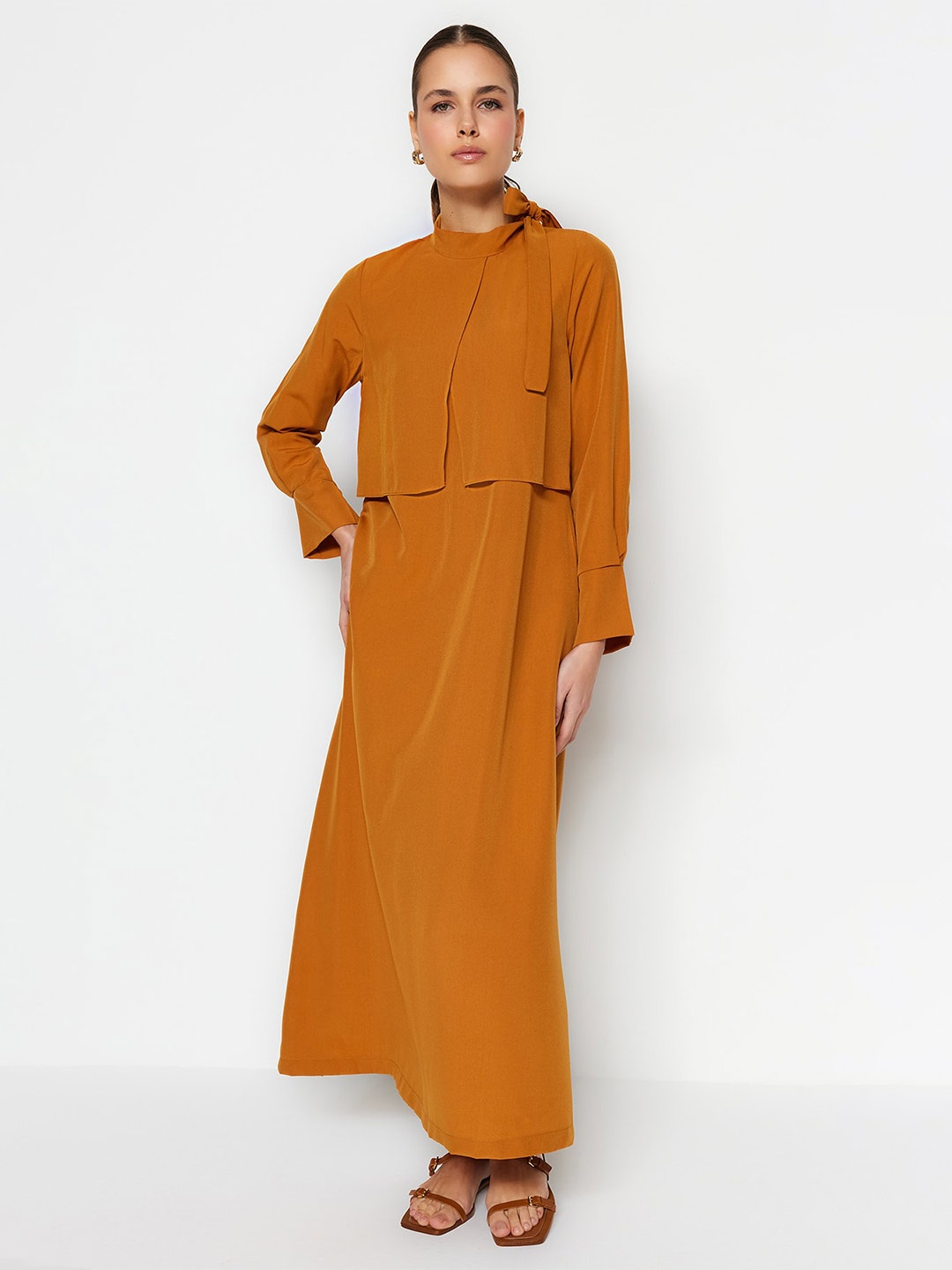 

Trendyol Mock Neck Maxi Dress, Orange