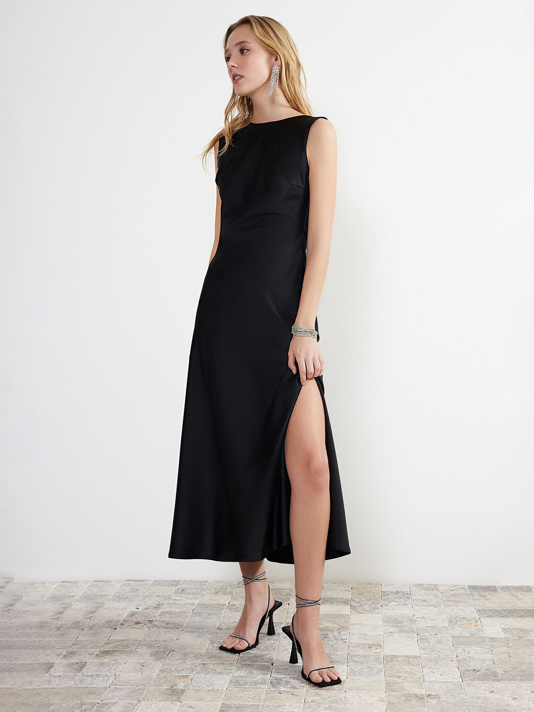 

Trendyol A-Line Midi Dress, Black