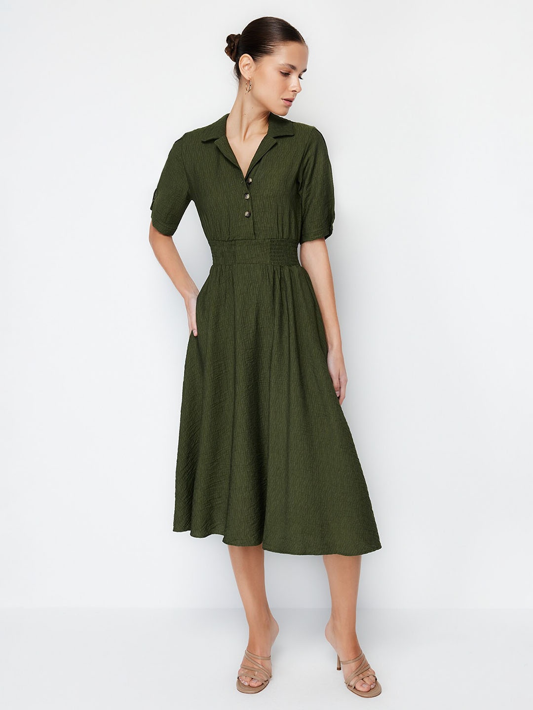 

Trendyol Shirt Midi Dress, Green