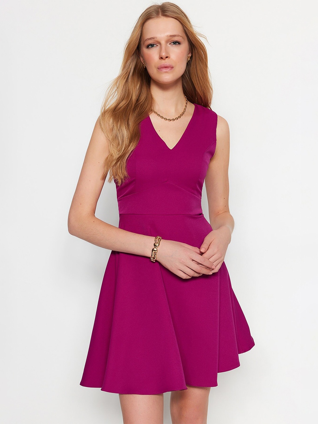 

Trendyol Fit & Flare Dress, Fuchsia