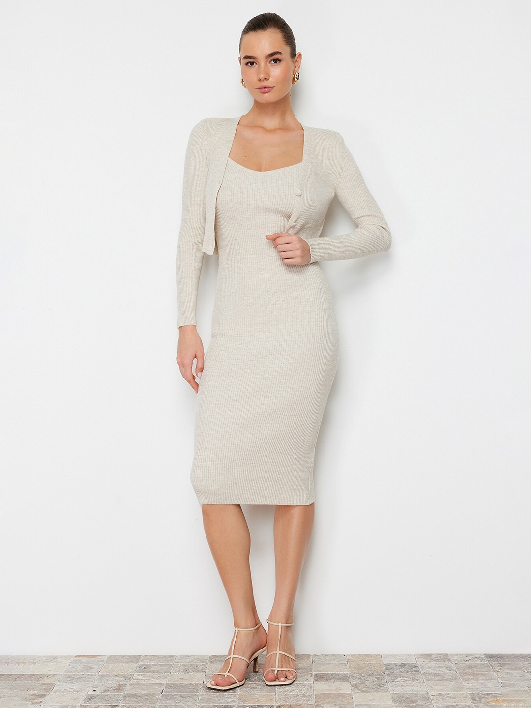 

Trendyol Bodycon Dress, Beige