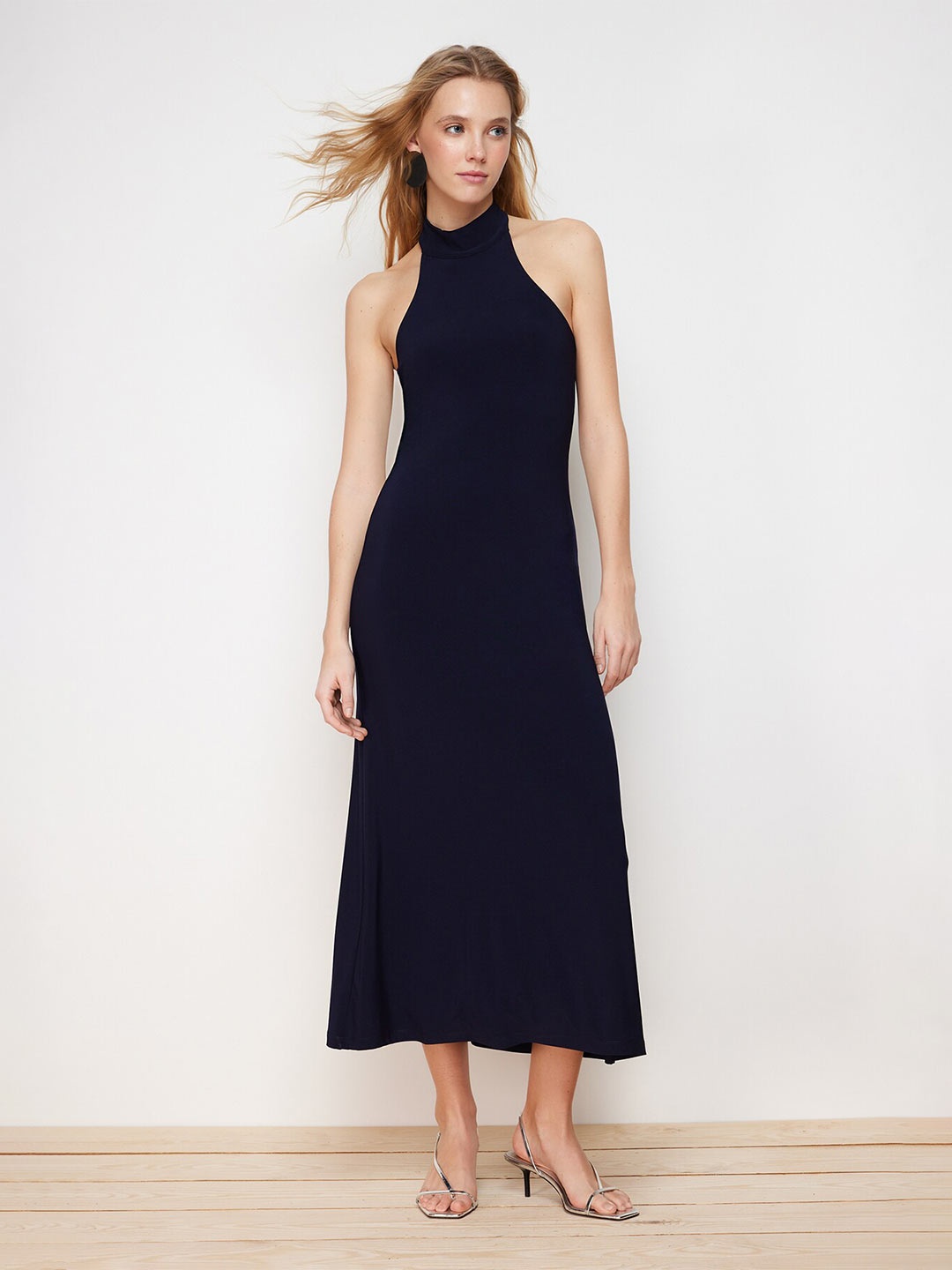 

Trendyol Women Halter Neck Maxi Dress, Black