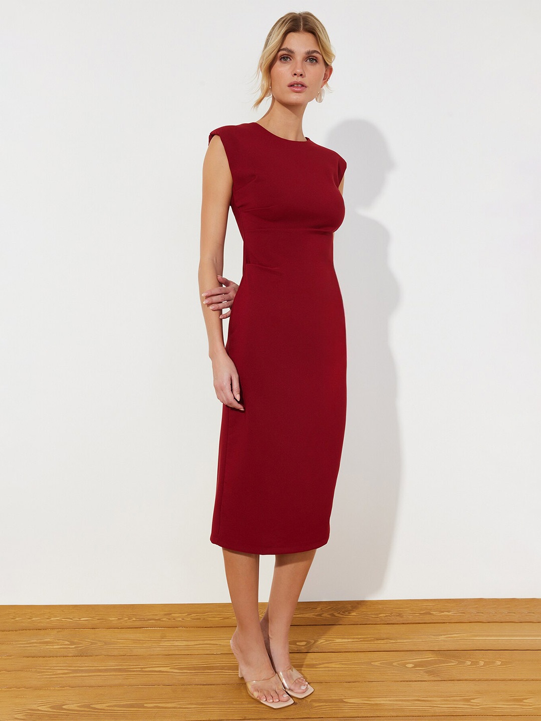 

Trendyol Sheath Midi Dress, Maroon