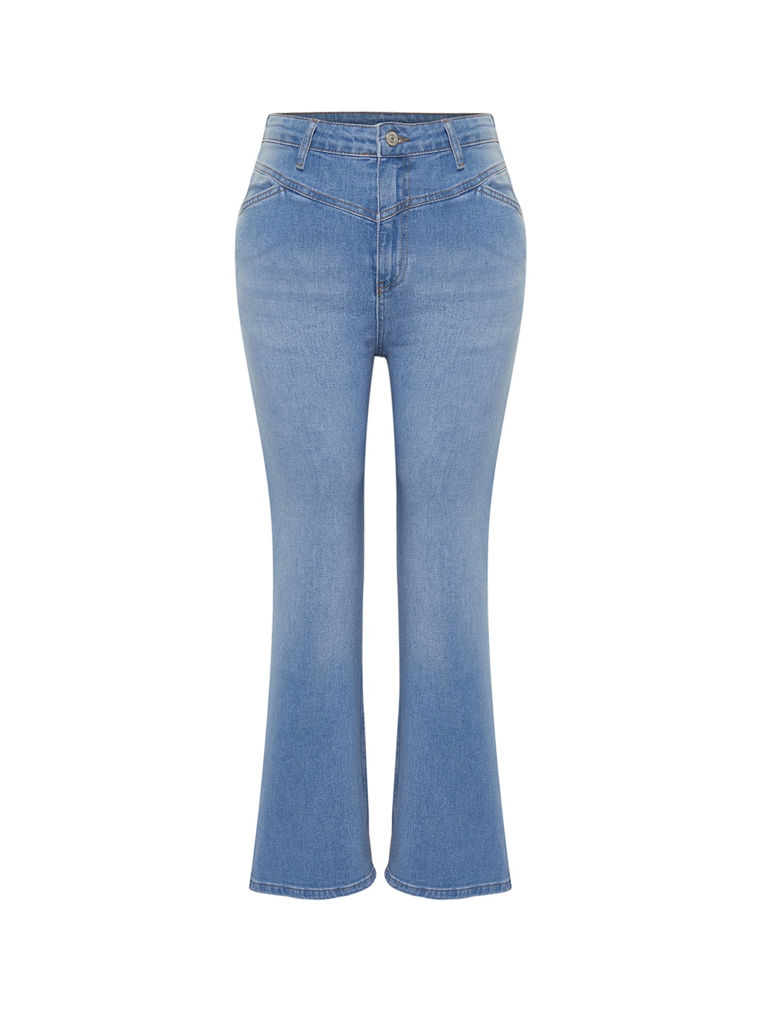 

Trendyol Women Clean Look Light Fade Pure Cotton Jeans, Blue