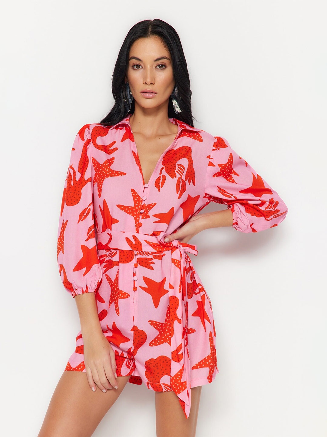 

Trendyol Printed Jumpsuit, Red