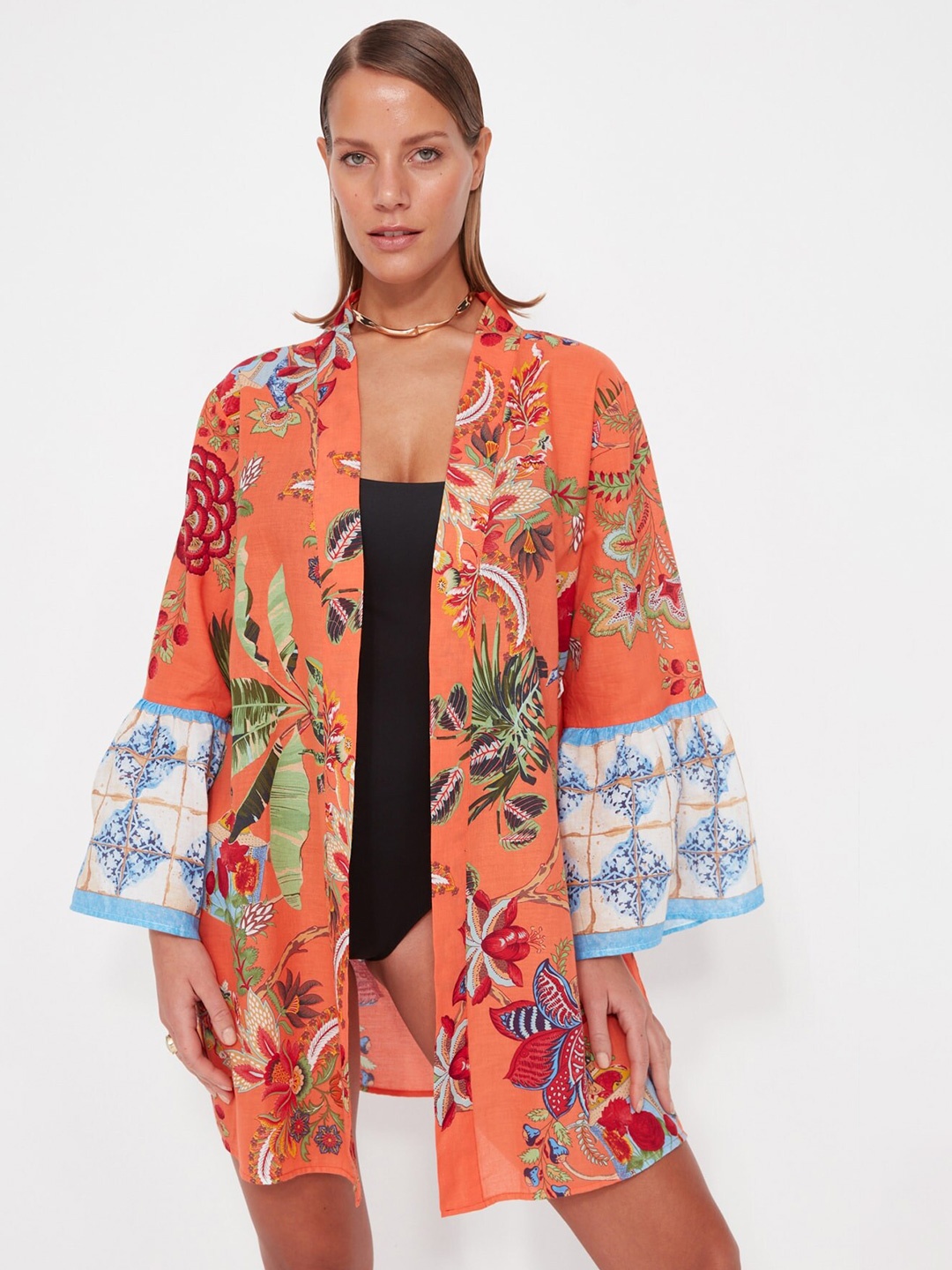 

Trendyol Printed Nightdress, Orange