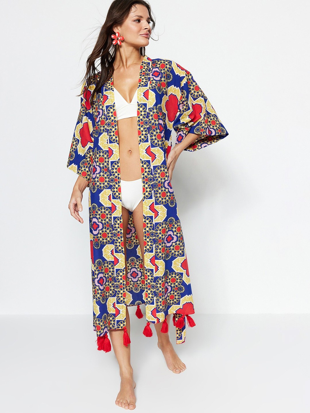 

Trendyol Printed Maxi Nightdress, Blue