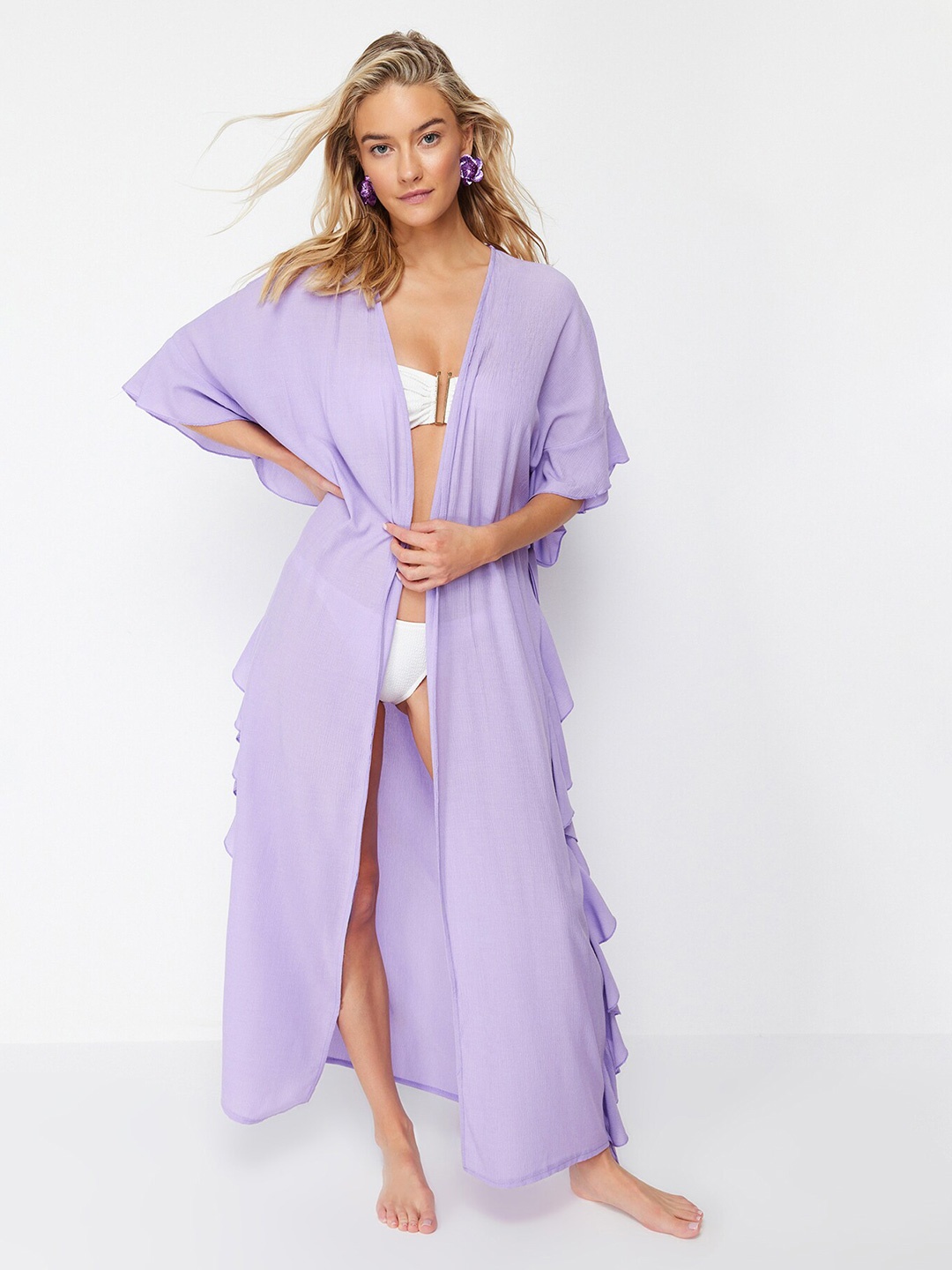 

Trendyol v neck Maxi kaftan Nightdress, Lavender