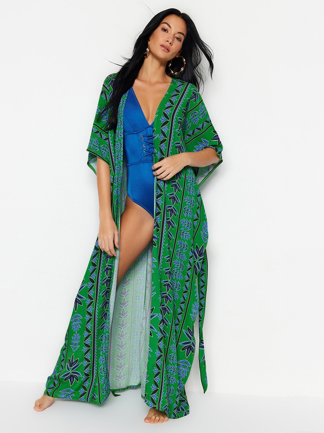 

Trendyol Printed Maxi Nightdress, Blue