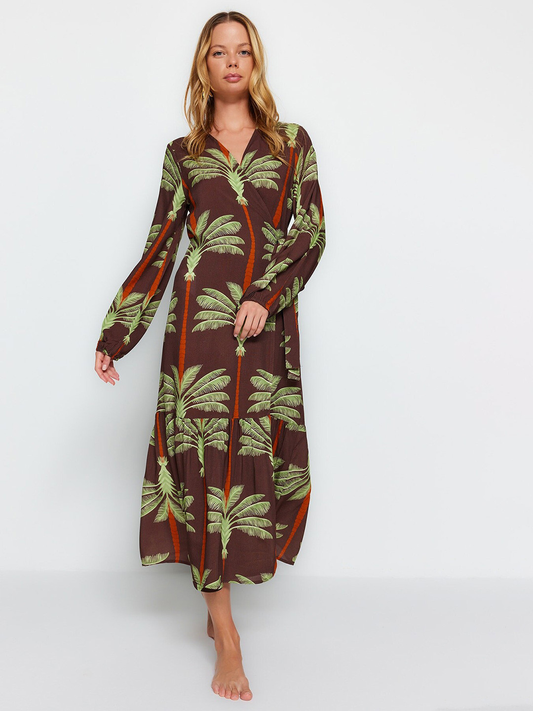 

Trendyol Printed Nightdress, Brown