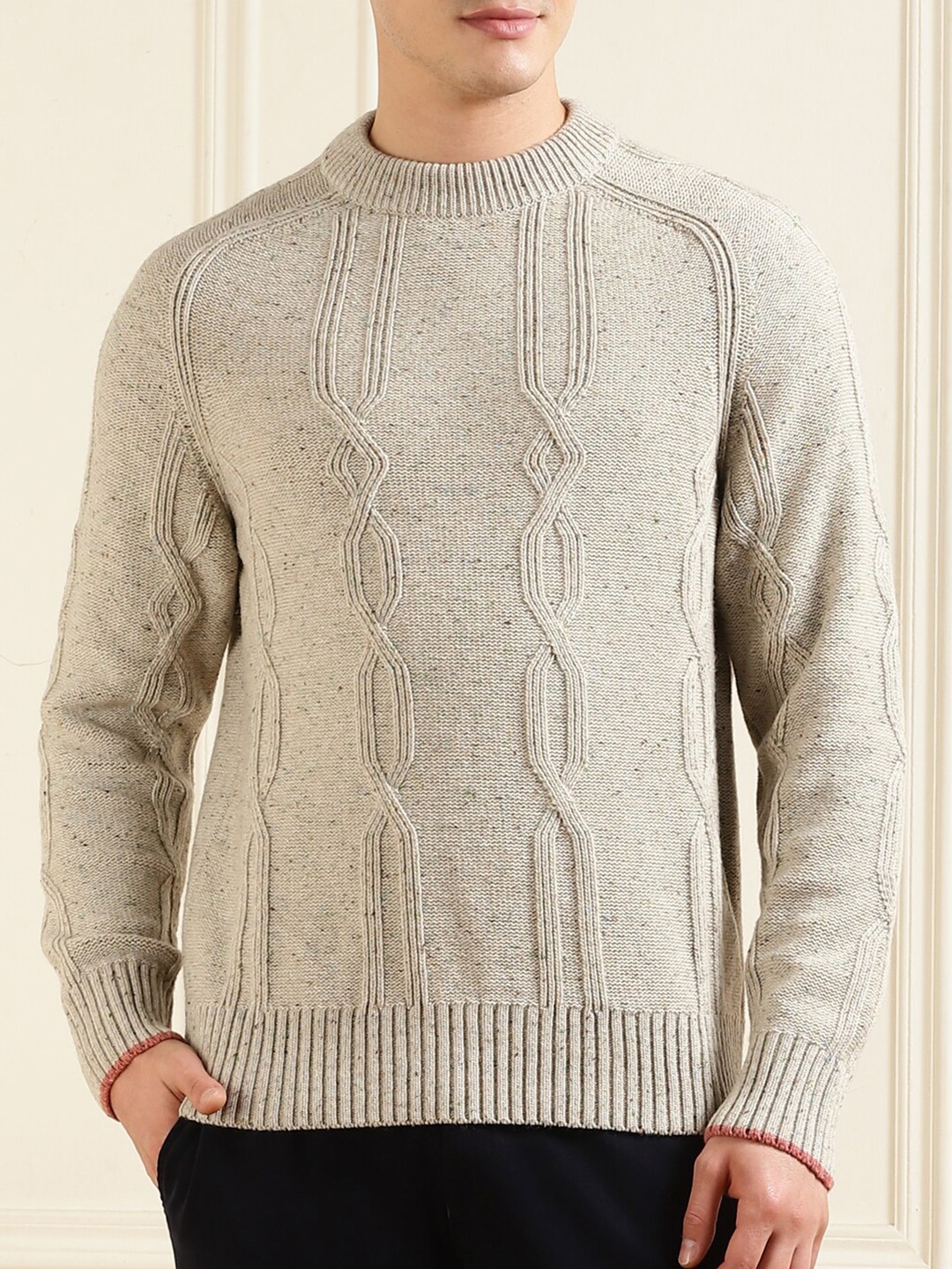 

Ted Baker Men Cable Knit Pullover, Beige