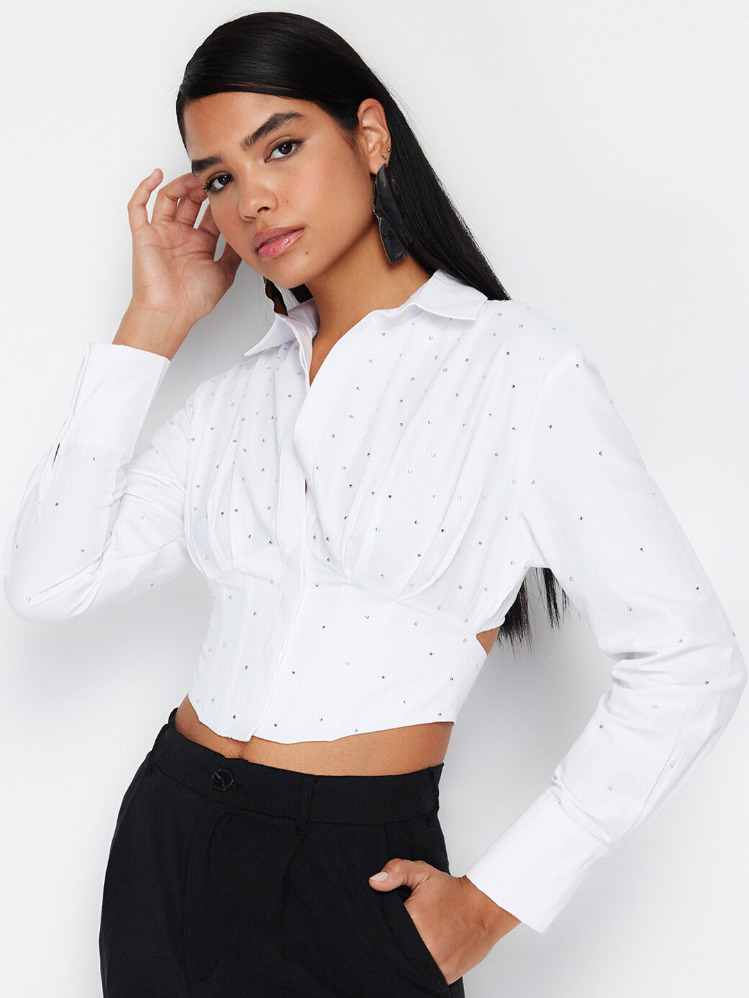 

Trendyol Women Opaque Casual Shirt, Na