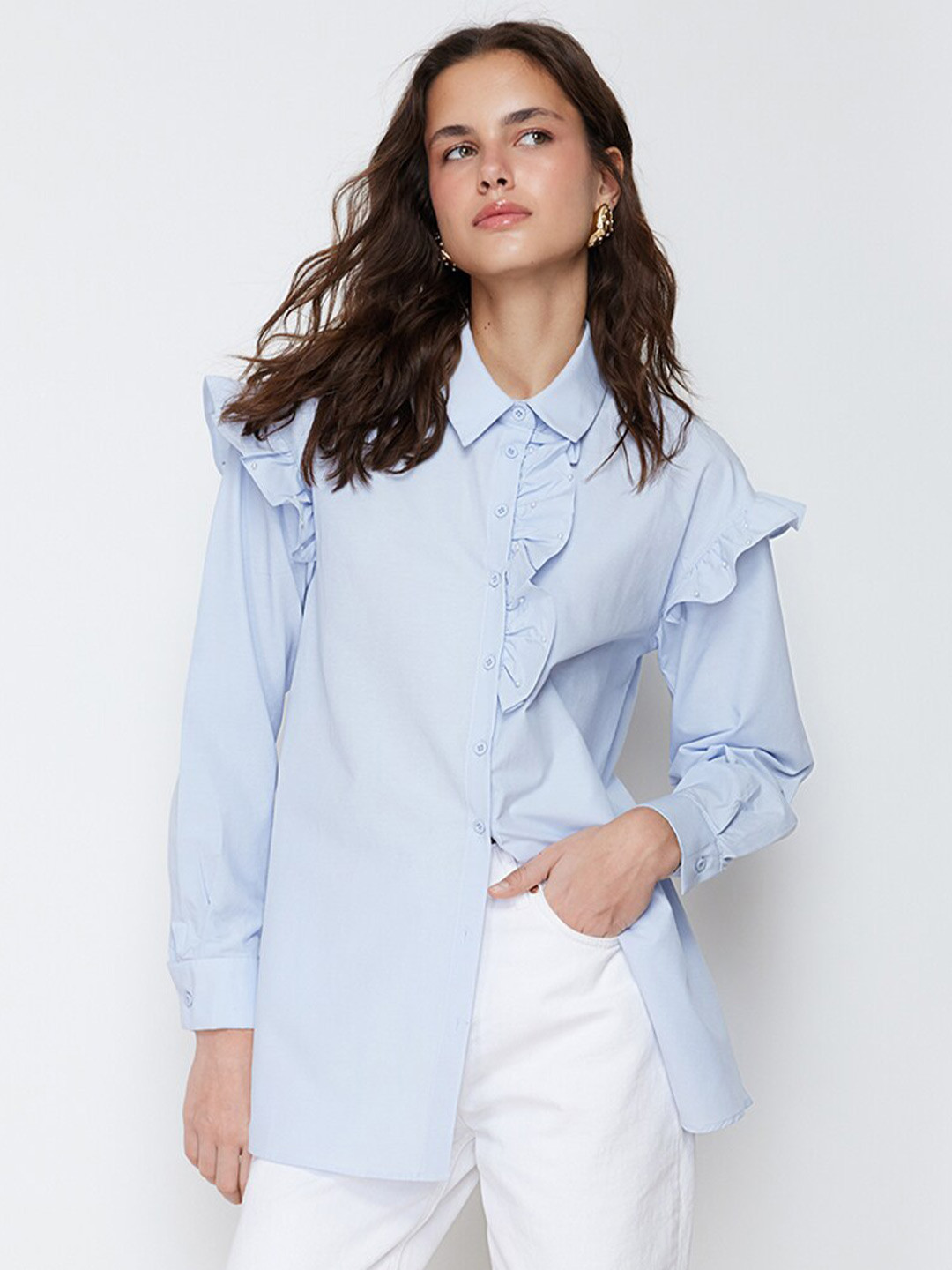 

Trendyol Women Opaque Casual Shirt, Na