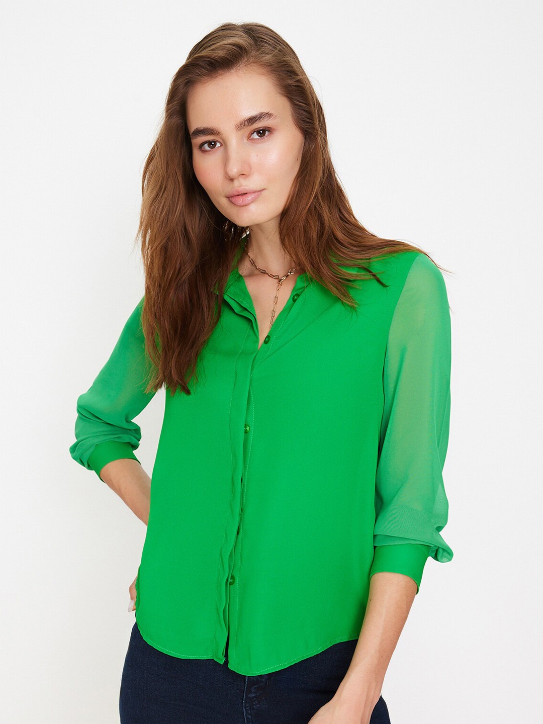 

Trendyol Women Opaque Casual Shirt, Na