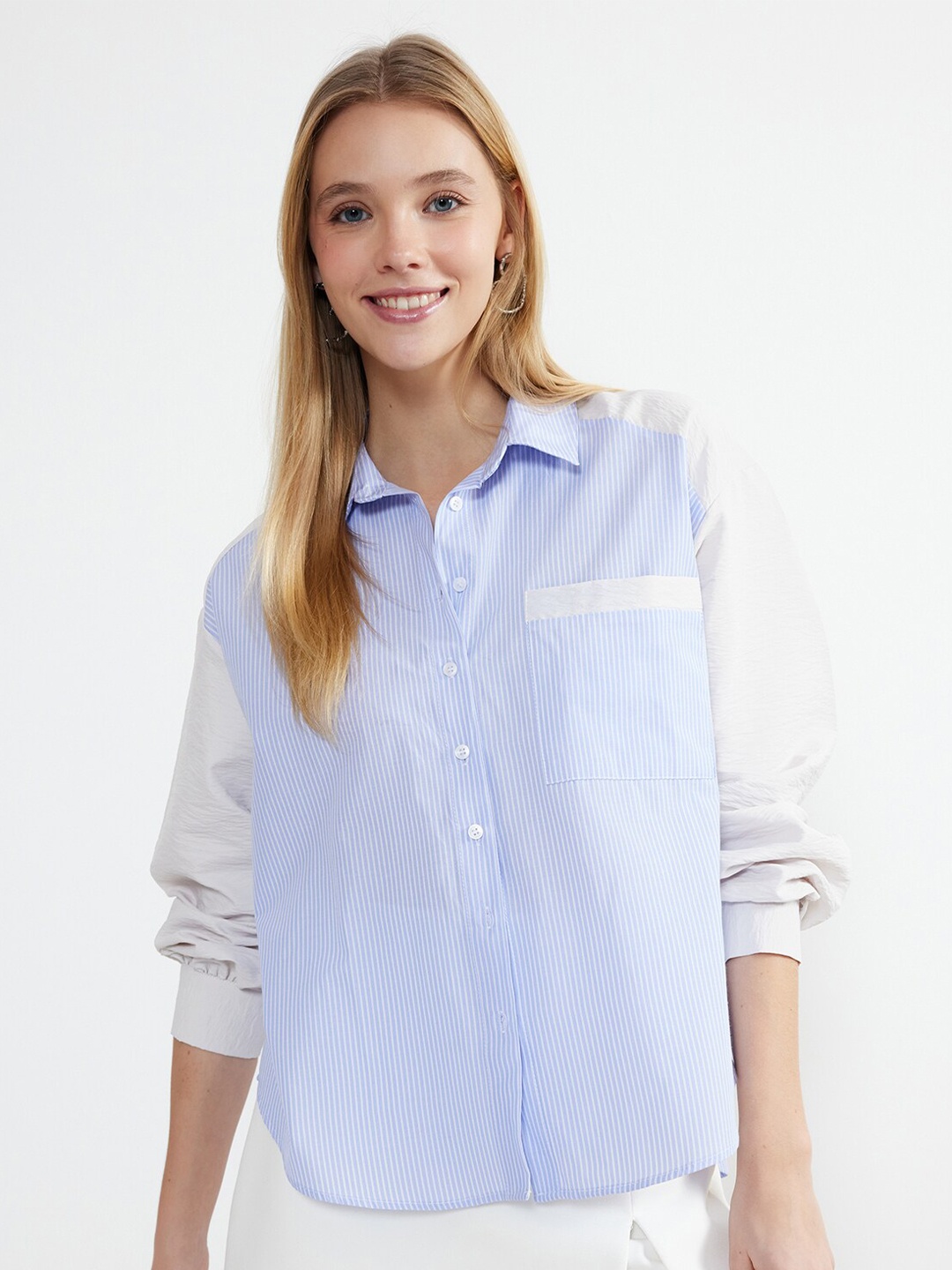 

Trendyol Cotton Opaque Casual Shirt, Blue
