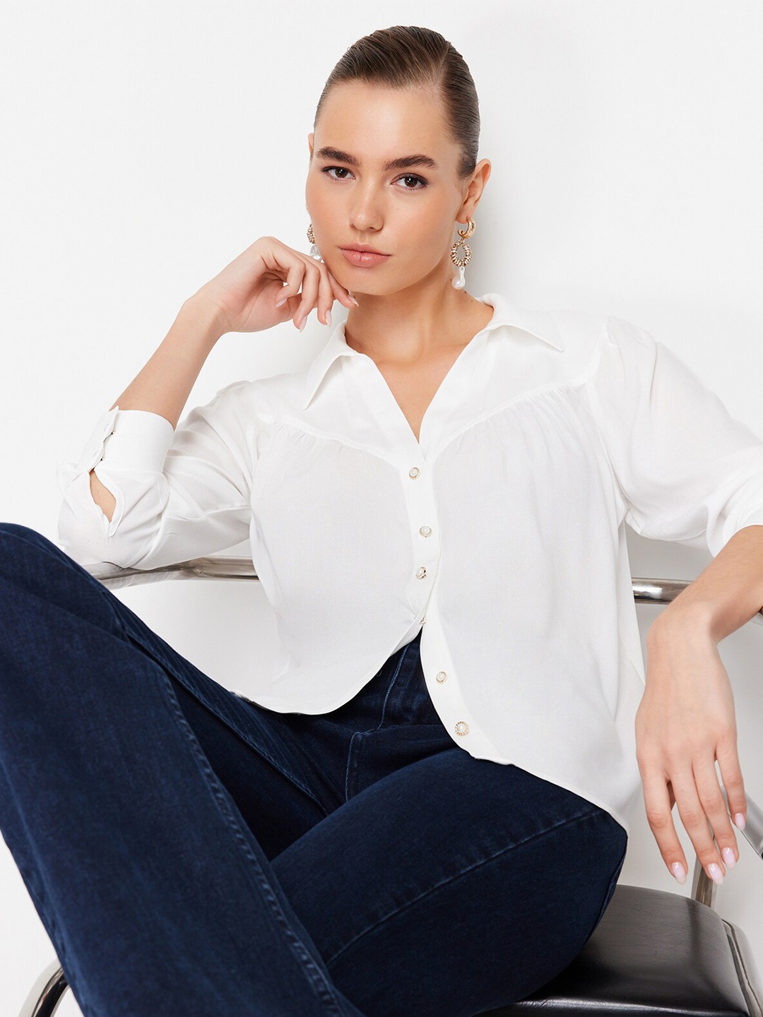 

Trendyol Opaque Casual Shirt, White