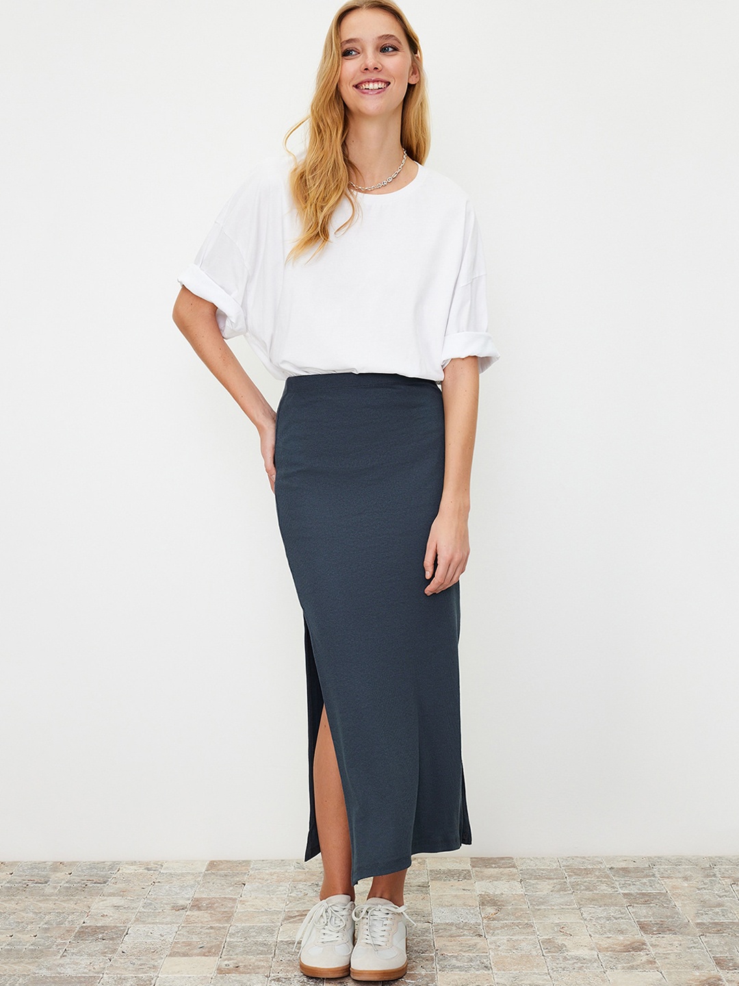 

Trendyol A-Line Maxi Skirts, Navy blue