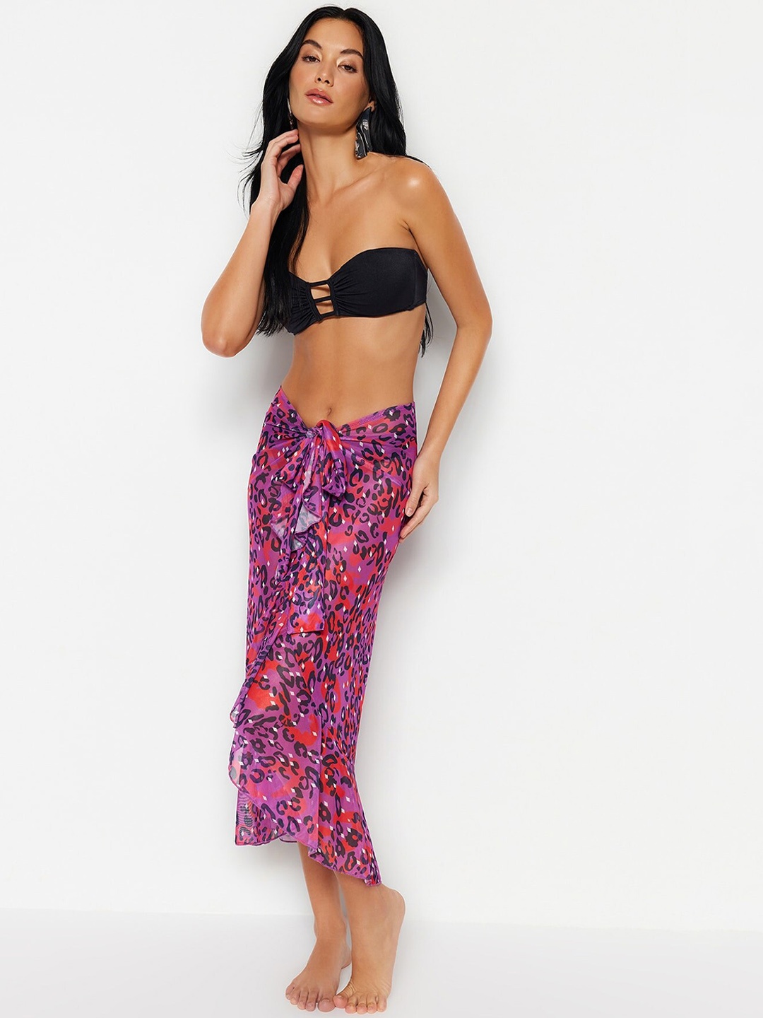 

Trendyol Abstract Printed Sarong, Pink