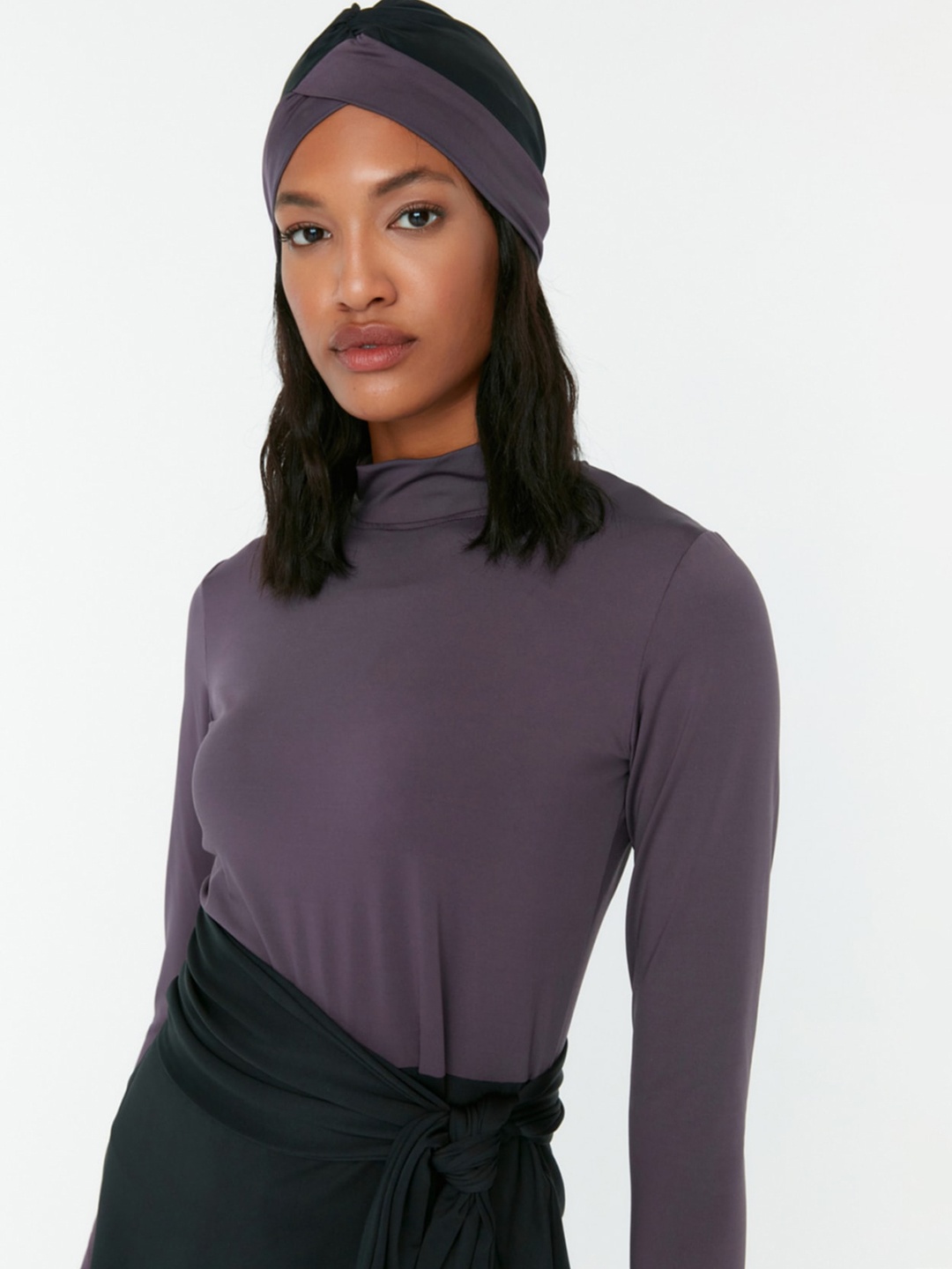 

Trendyol High Neck Long Sleeves Legsuit, Purple