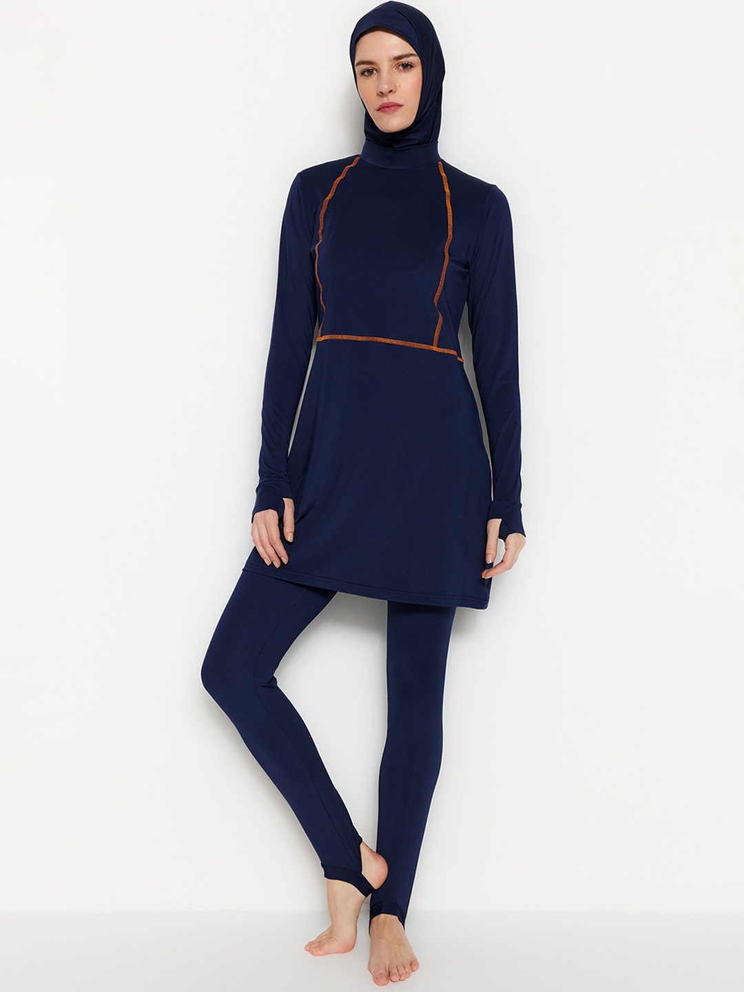 

Trendyol Hooded Long Sleeves Swimwear, Navy blue