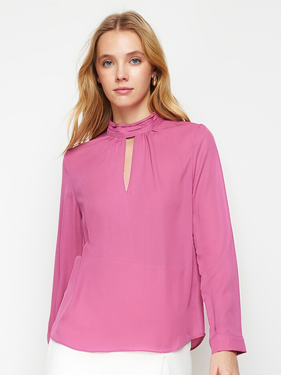 

Trendyol Keyhole Neck Top, Purple