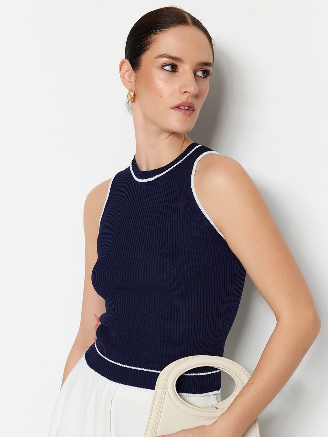 

Trendyol Striped Sleeveless Top, Black
