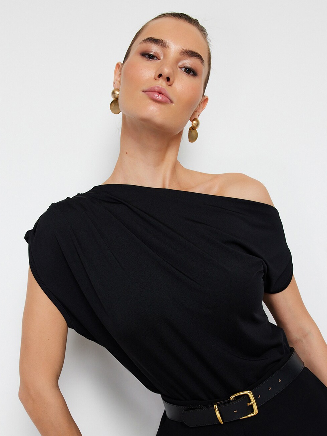 

Trendyol One Shoulder Top, Black