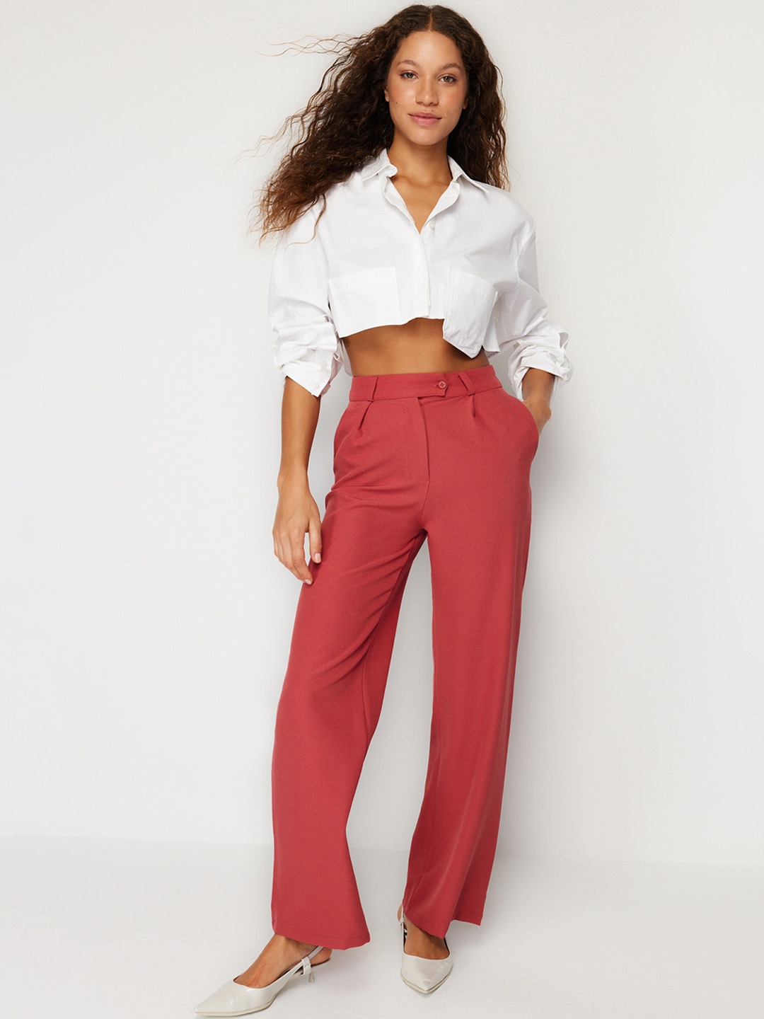 

Trendyol Women Mid Rise Trousers, Na