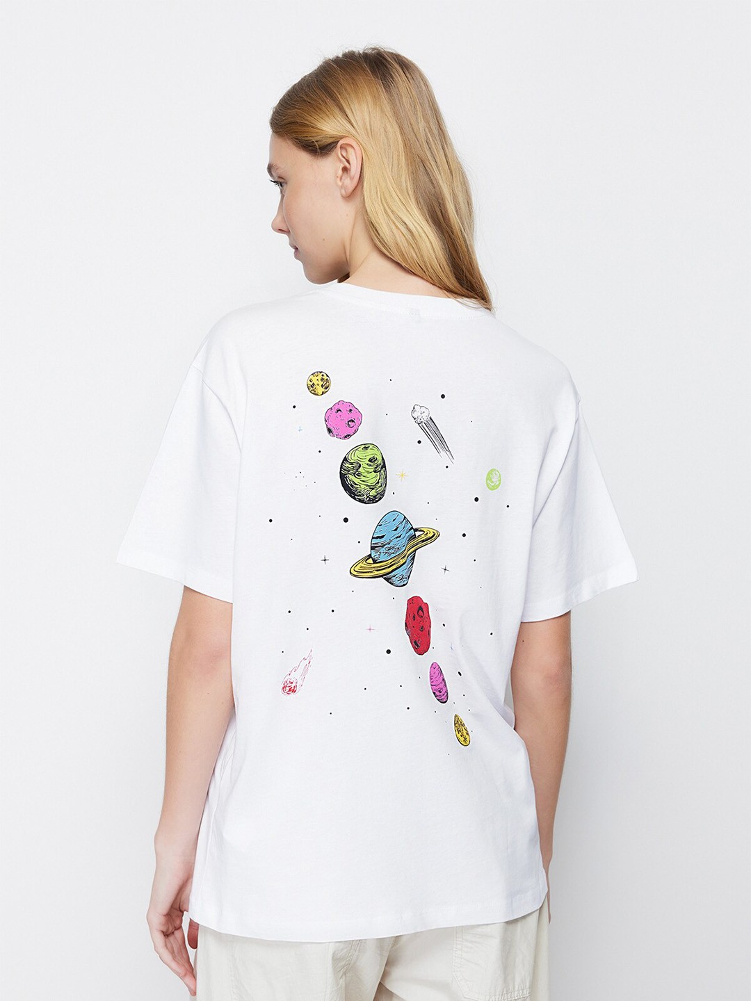 

Trendyol Graphic Printed Cotton T-shirt, White