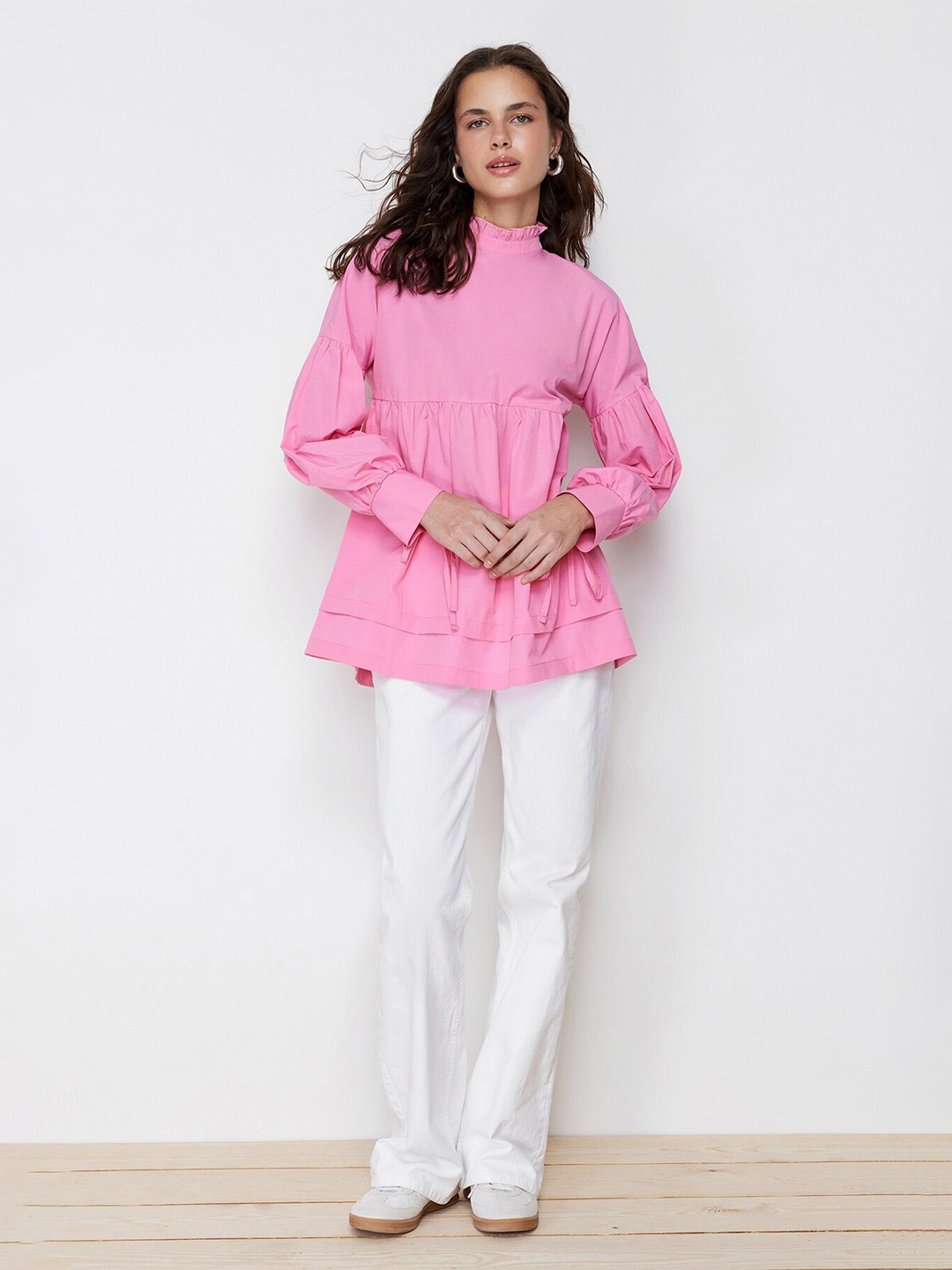 

Trendyol High Neck Tunic, Pink